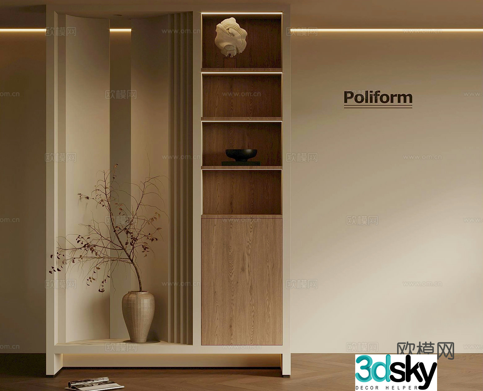 Modern porch partition porch cabinet shoe cabinet Jijifeng porch partition 3D model