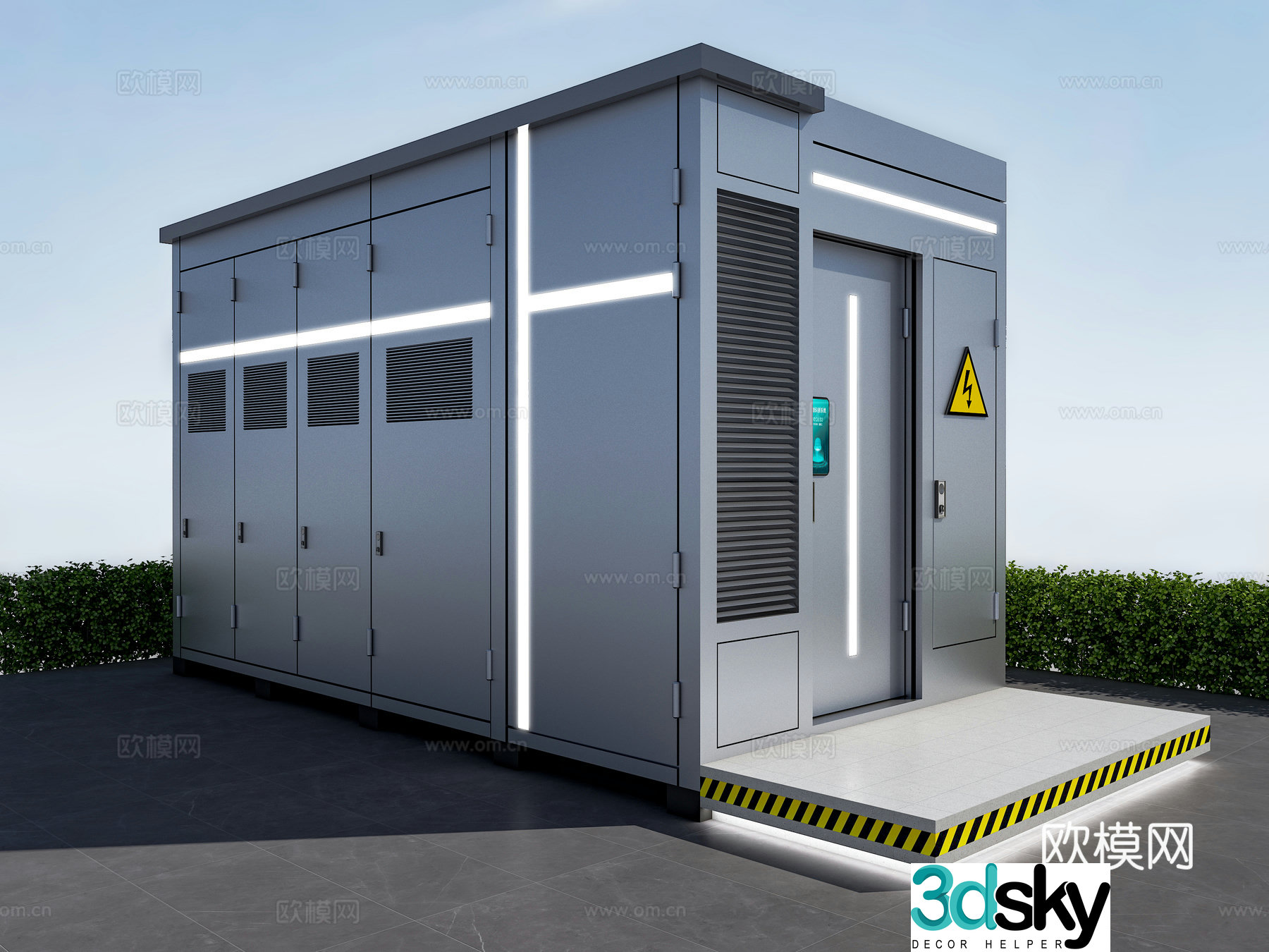 Modern distribution room box transformer 3D model