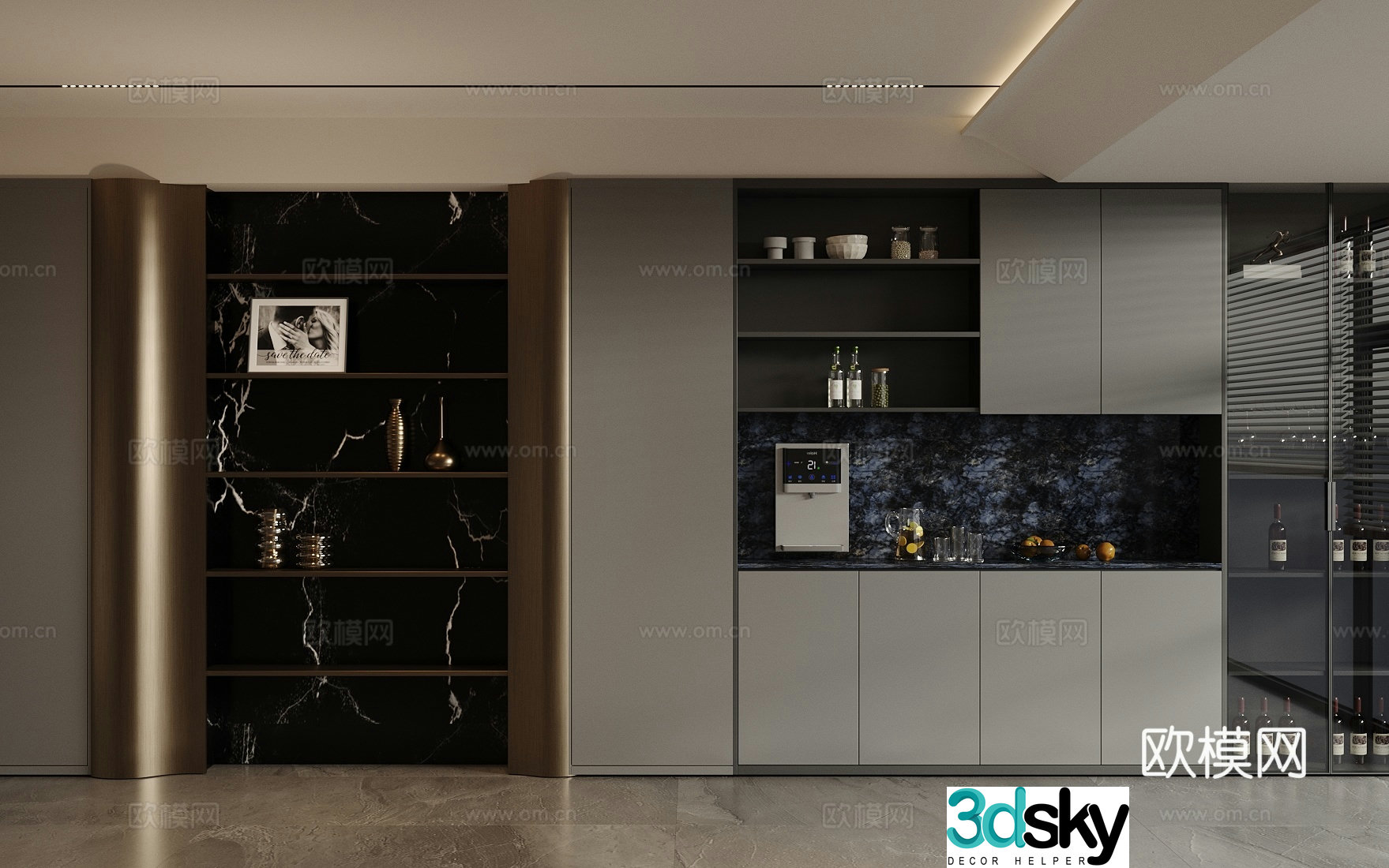 Modern light luxury sideboard light luxury Italian sideboard sideboard ornaments shoe cabinet sideboard wine cabinet 3D model