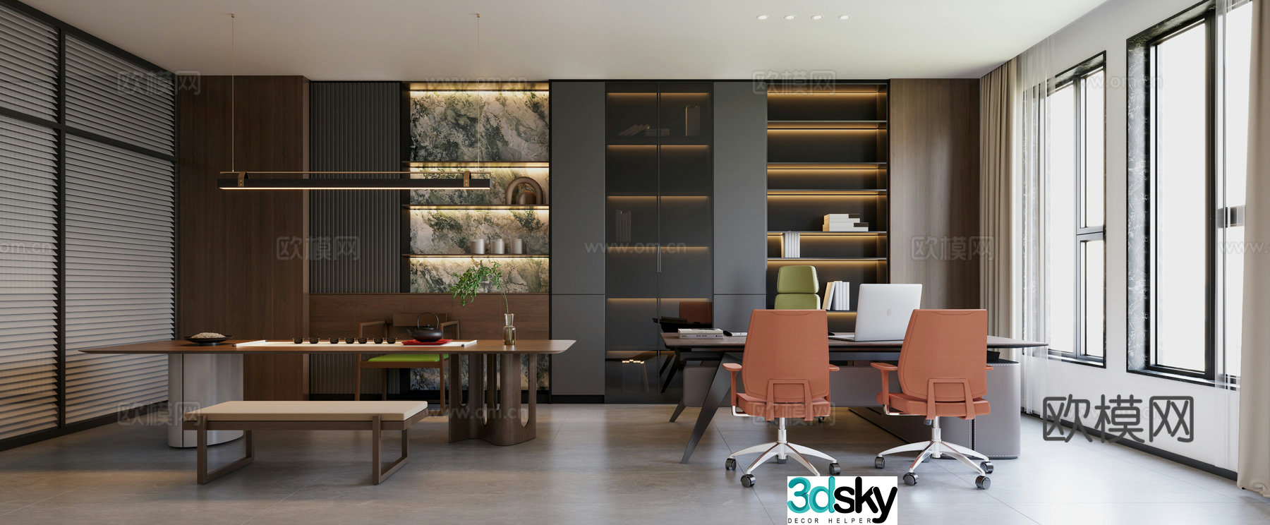 Modern Italian Tea Room Office 3D Model