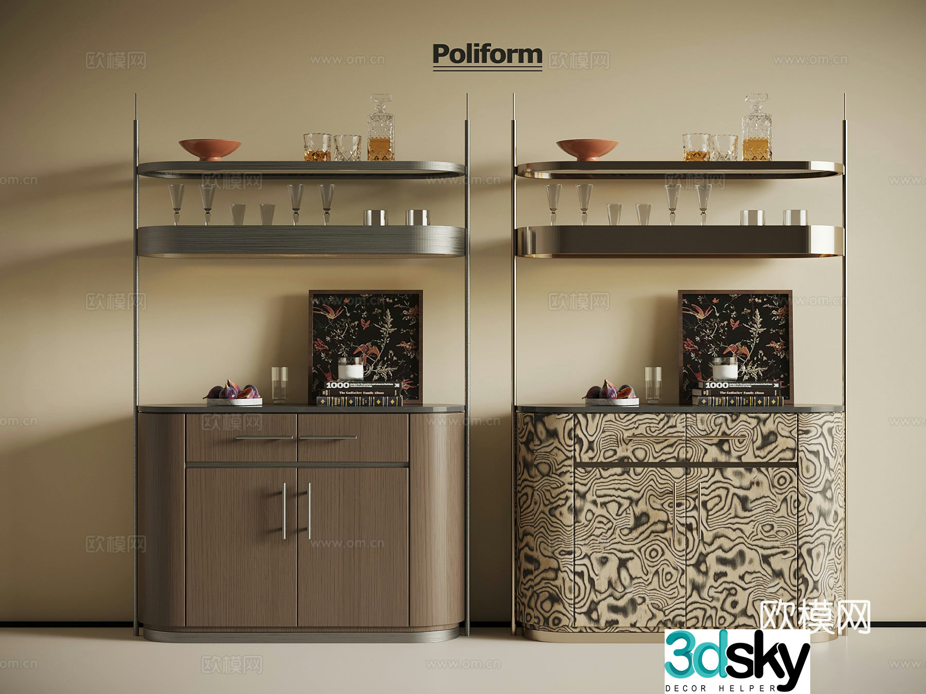 Modern Italian sideboard tea cabinet 3d model