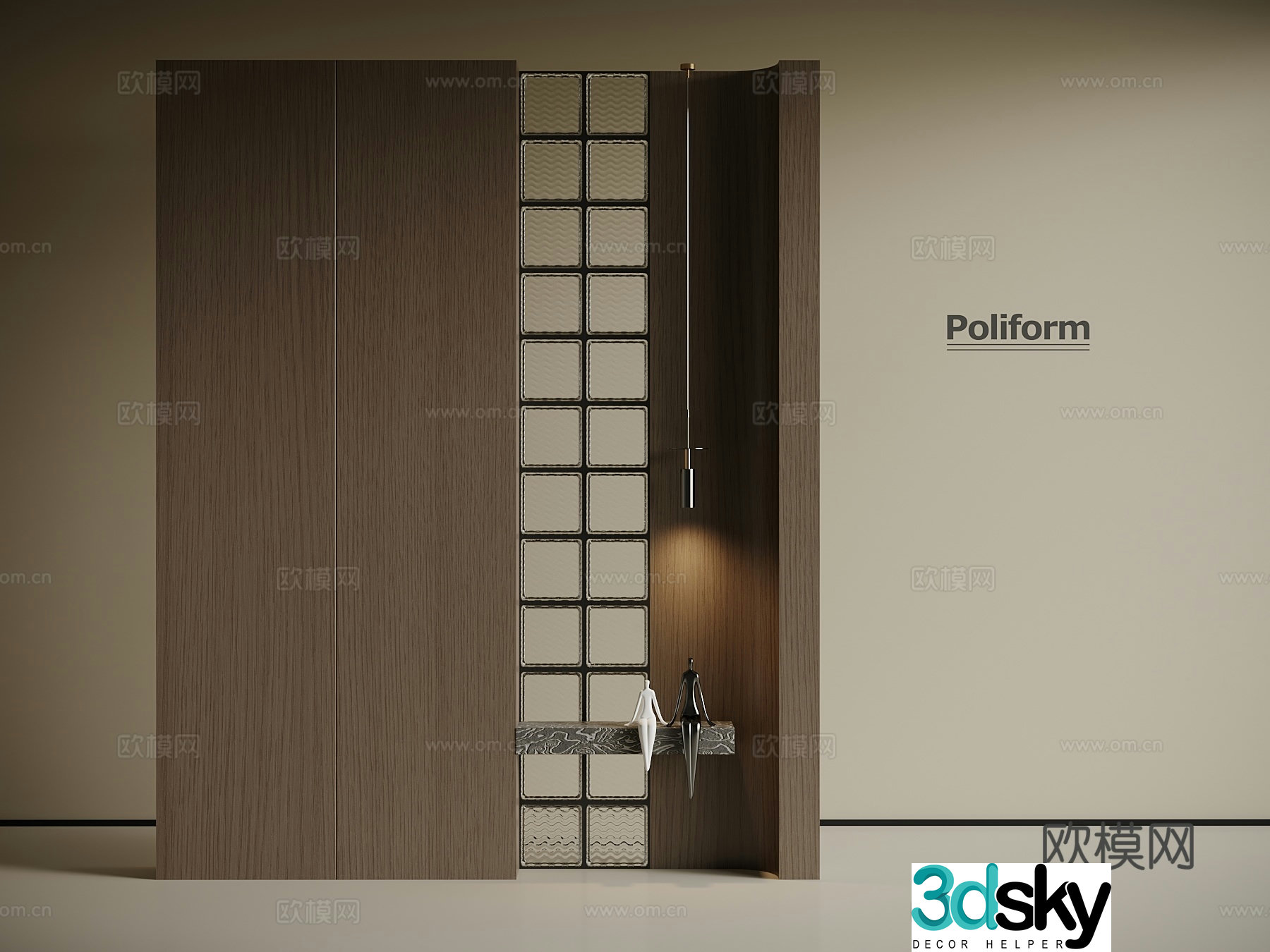Modern Italian style entrance partition cabinet shoe cabinet 3d model
