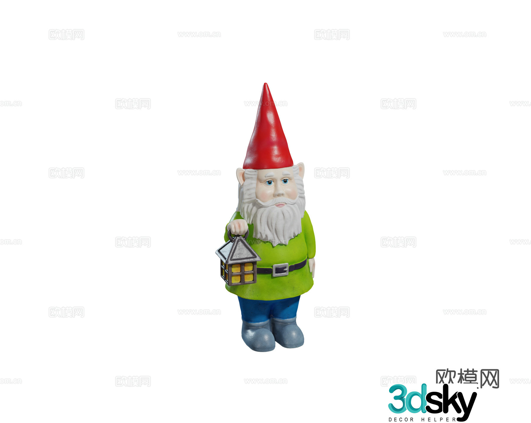 Modern garden ornaments Character ornaments Christmas character ornaments Garden gnome character combination 3d model