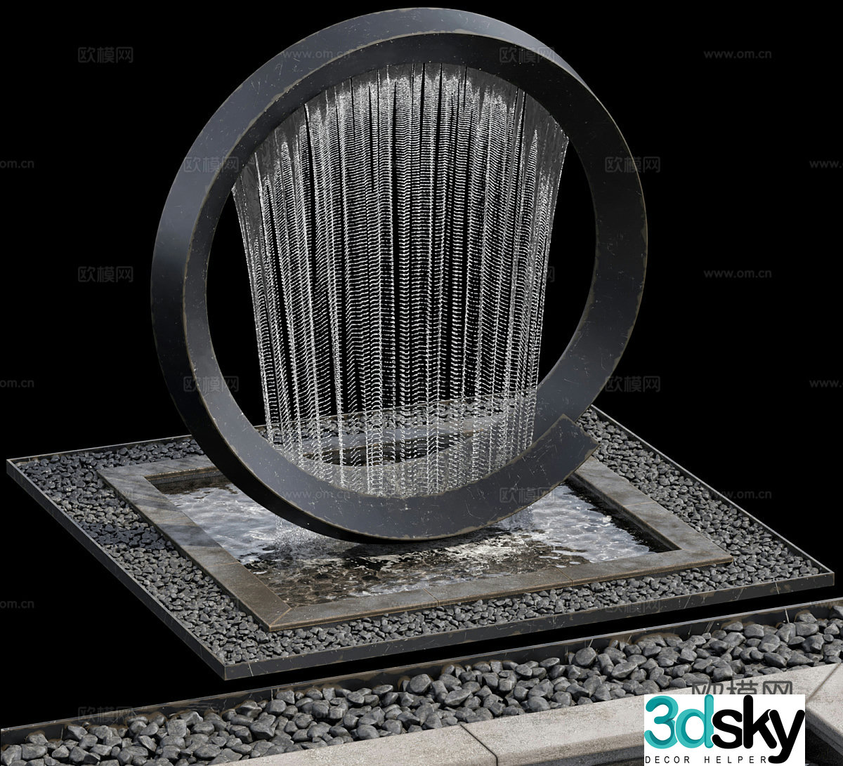 Modern Fountain Sculpture Waterfall Sculpture 3d Model