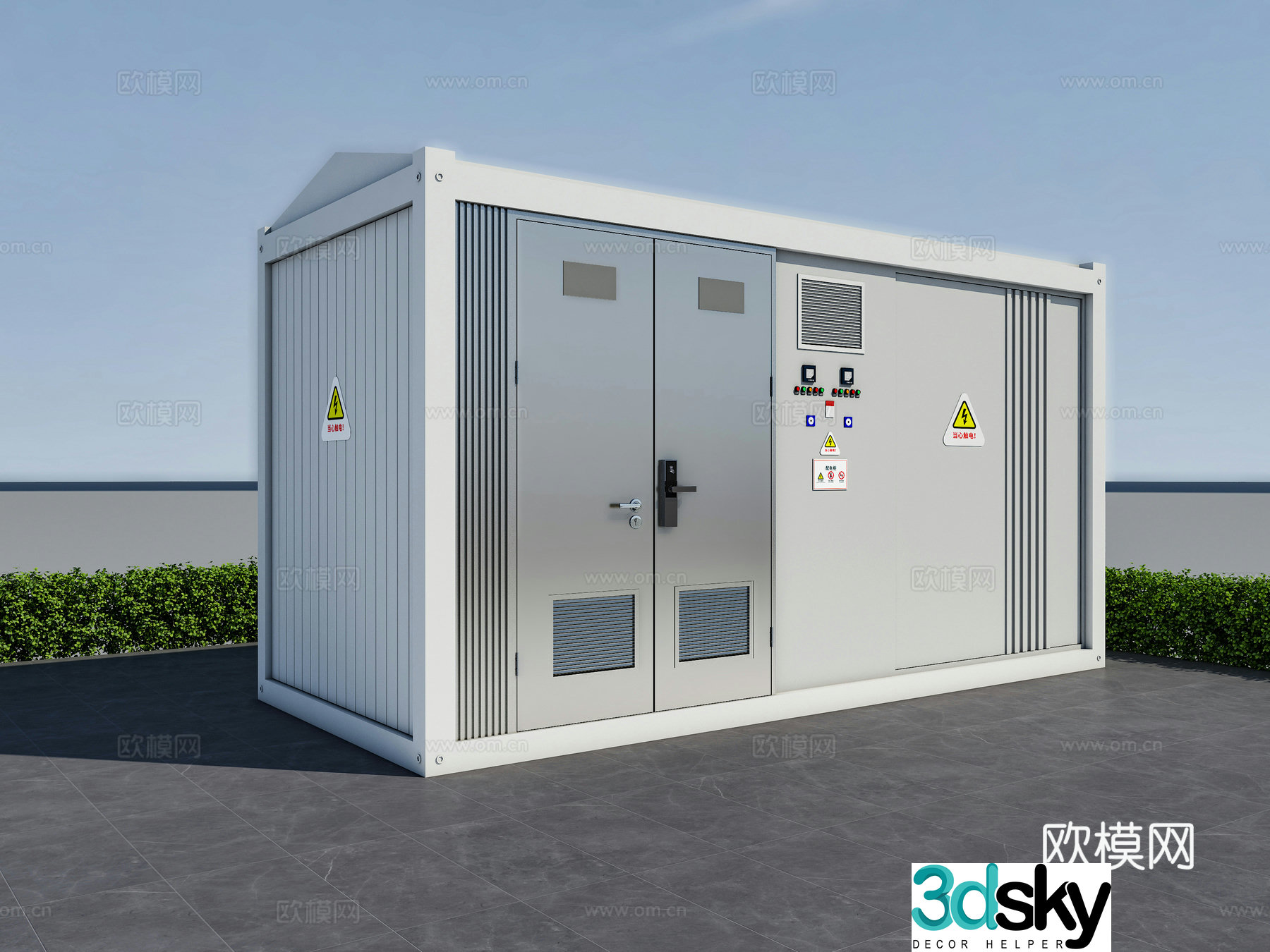 Nordic style distribution cabinet transformer 3D model