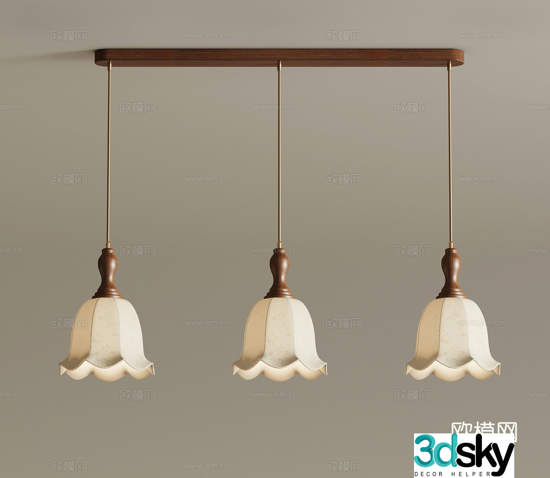 French retro chandeliers multi-head chandeliers restaurant chandeliers 3d model