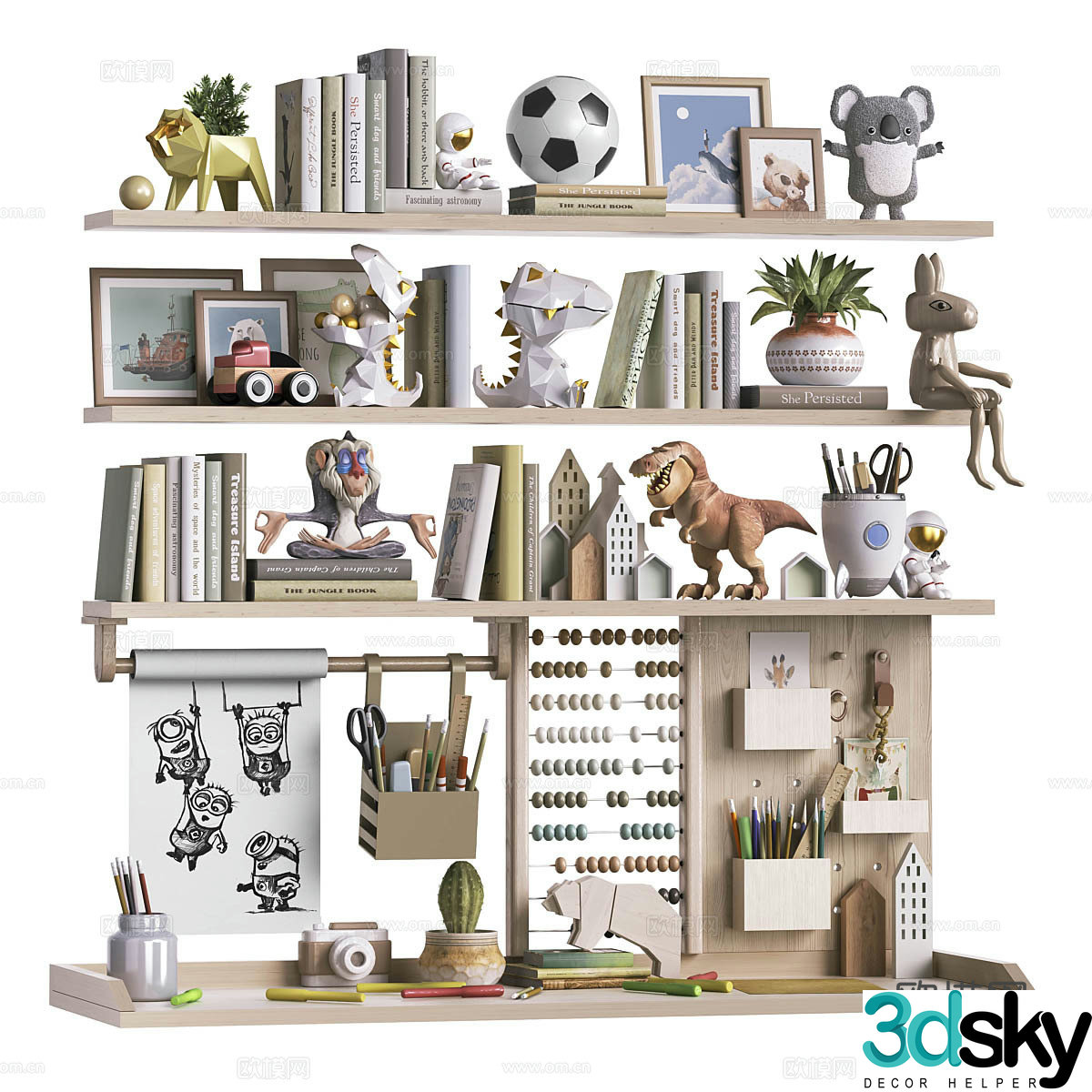 Modern cream style children’s jewelry 3d model