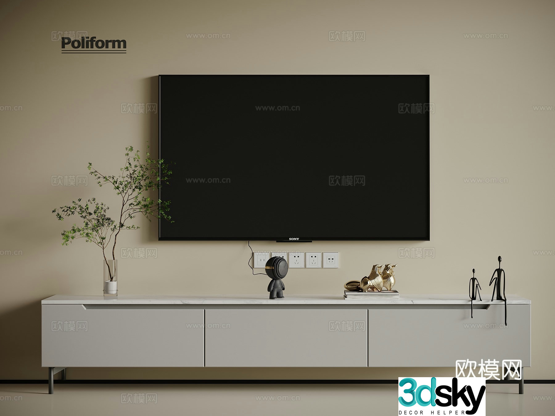 Modern TV cabinet 3d model