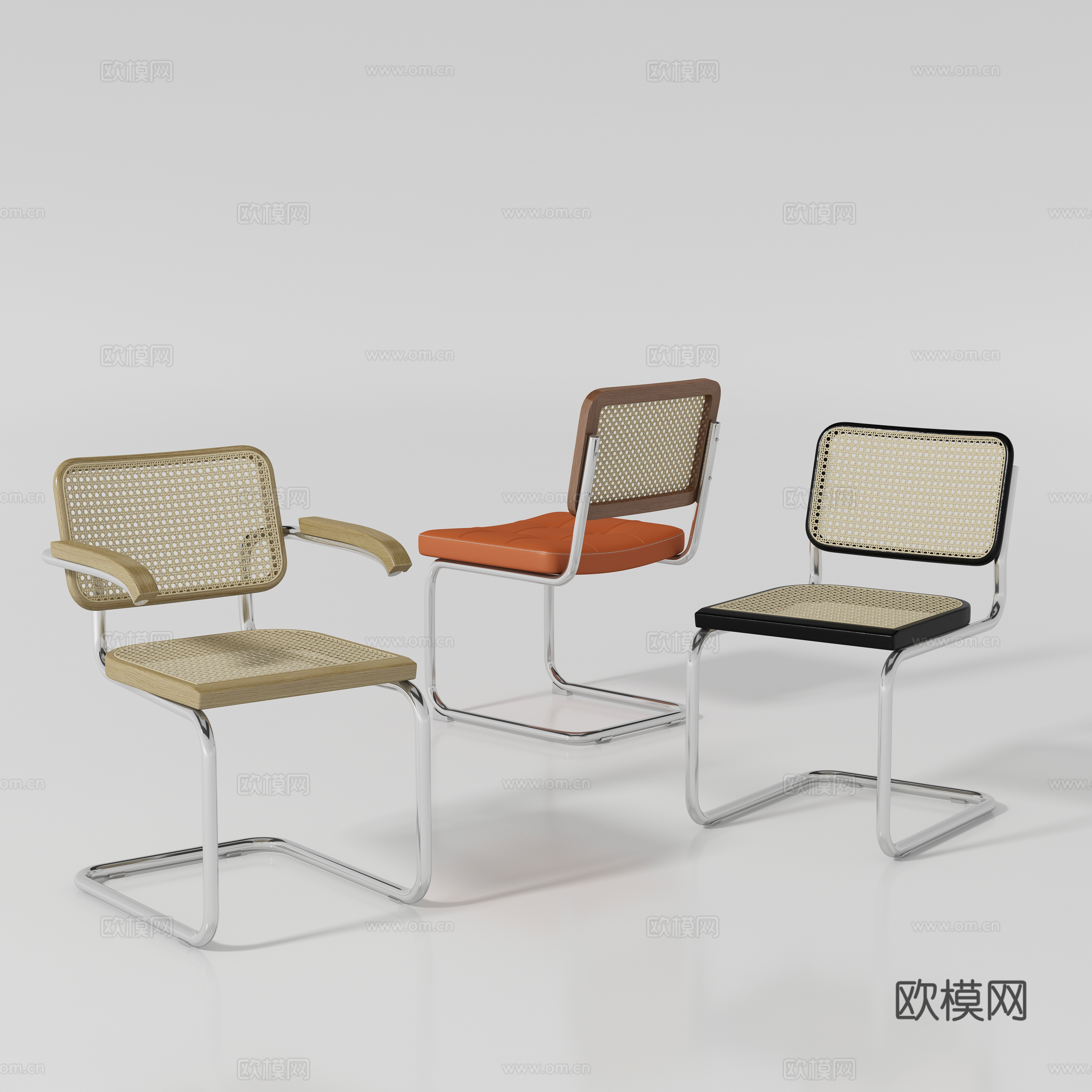 Modern single chair dining chair 3d model