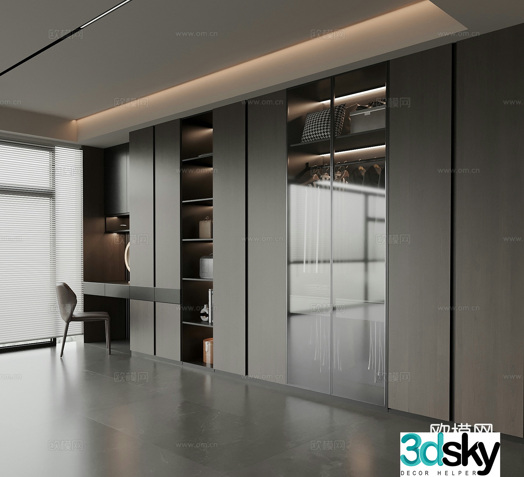 Modern Italian wardrobe Cloakroom 3d model