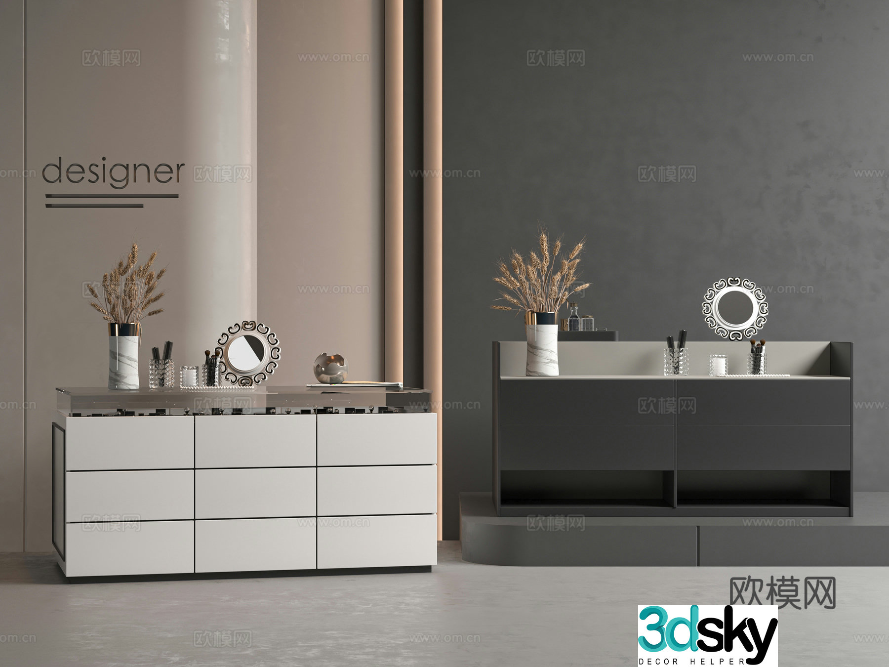 Modern jewelry cabinet 3d model