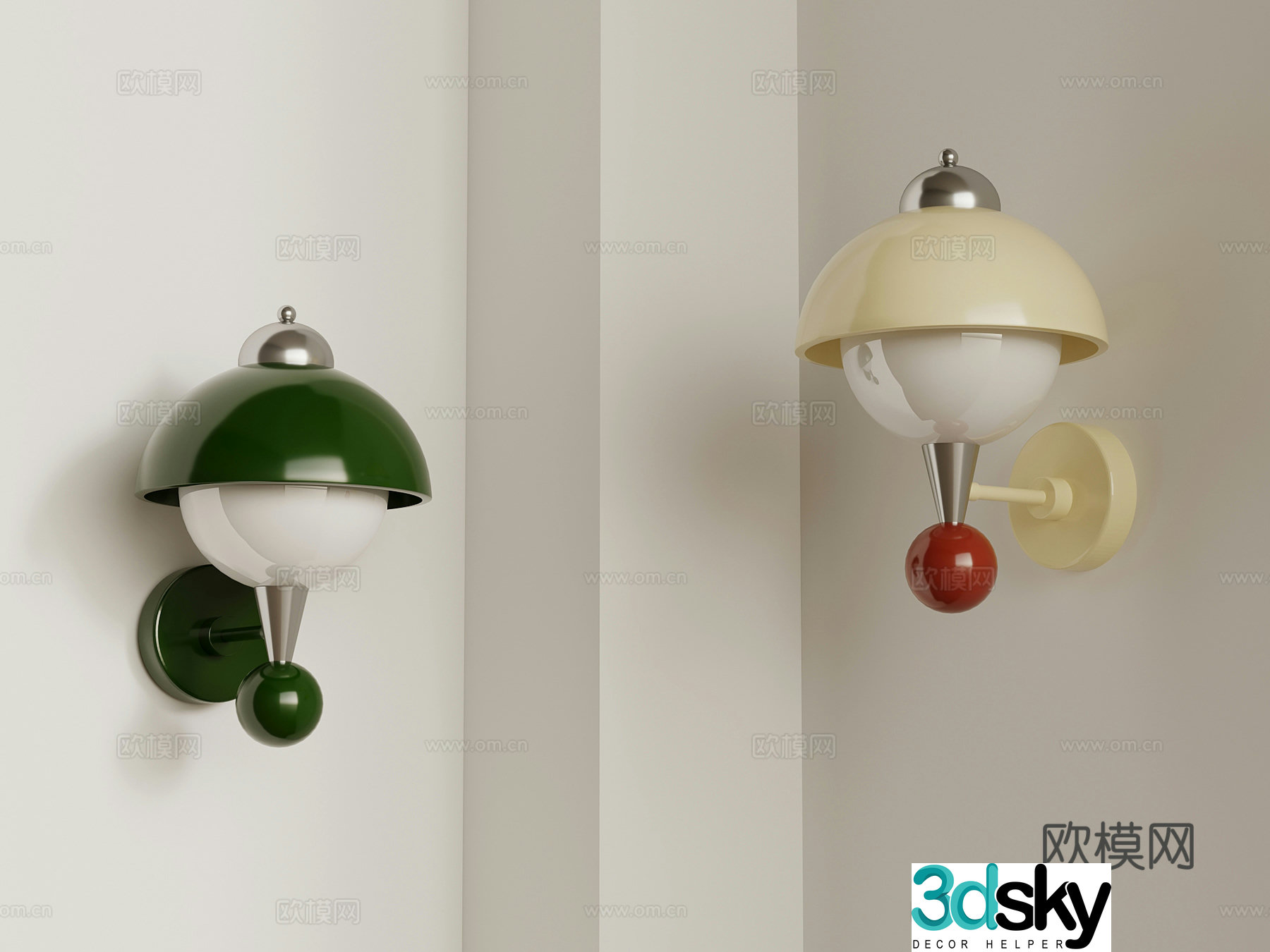 Modern dopamine wall lamp children wall lamp spherical wall lamp 3d model
