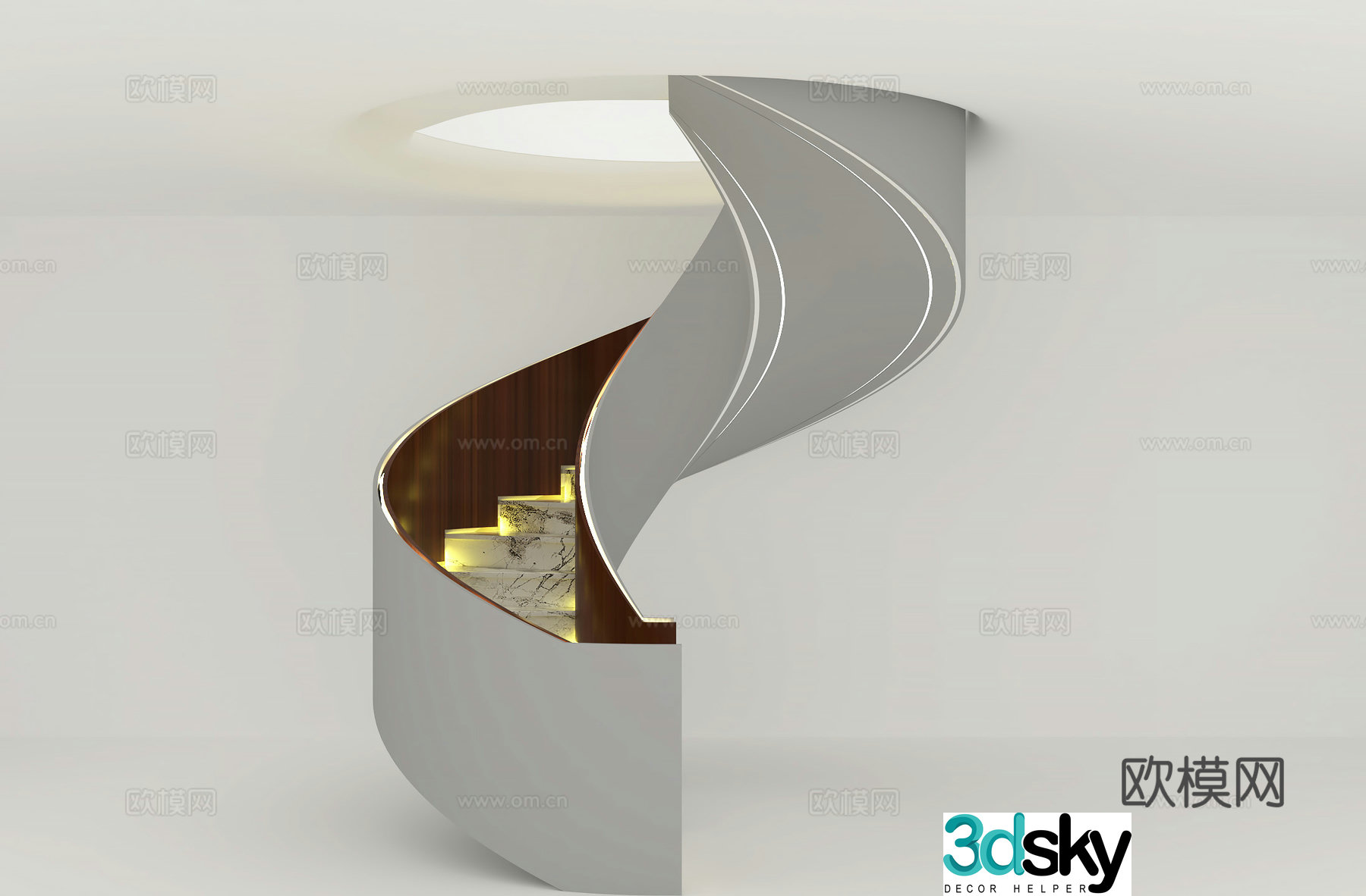 Modern staircase Light luxury staircase Minimalist staircase 3D model