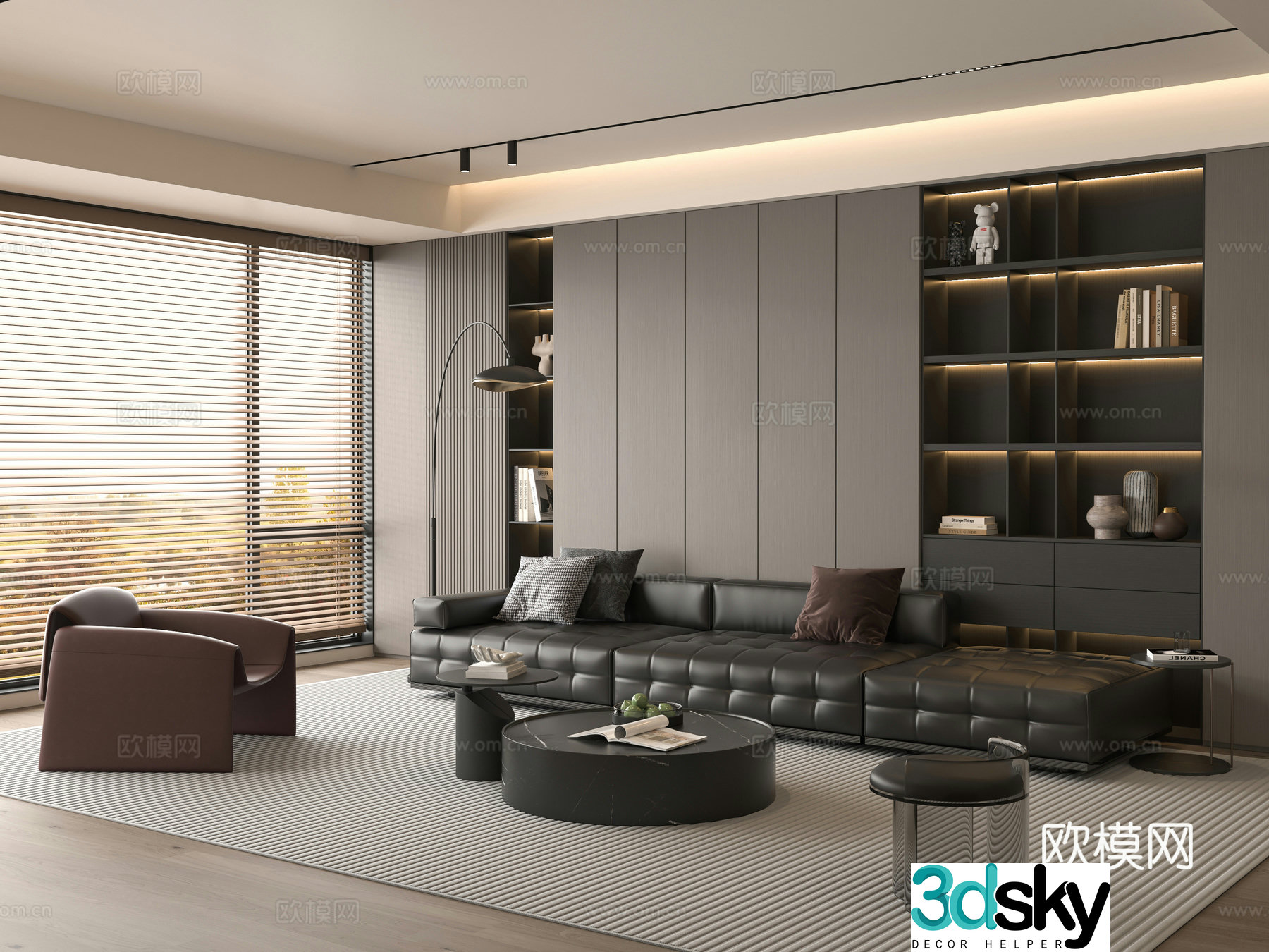 Modern home living room 3d model
