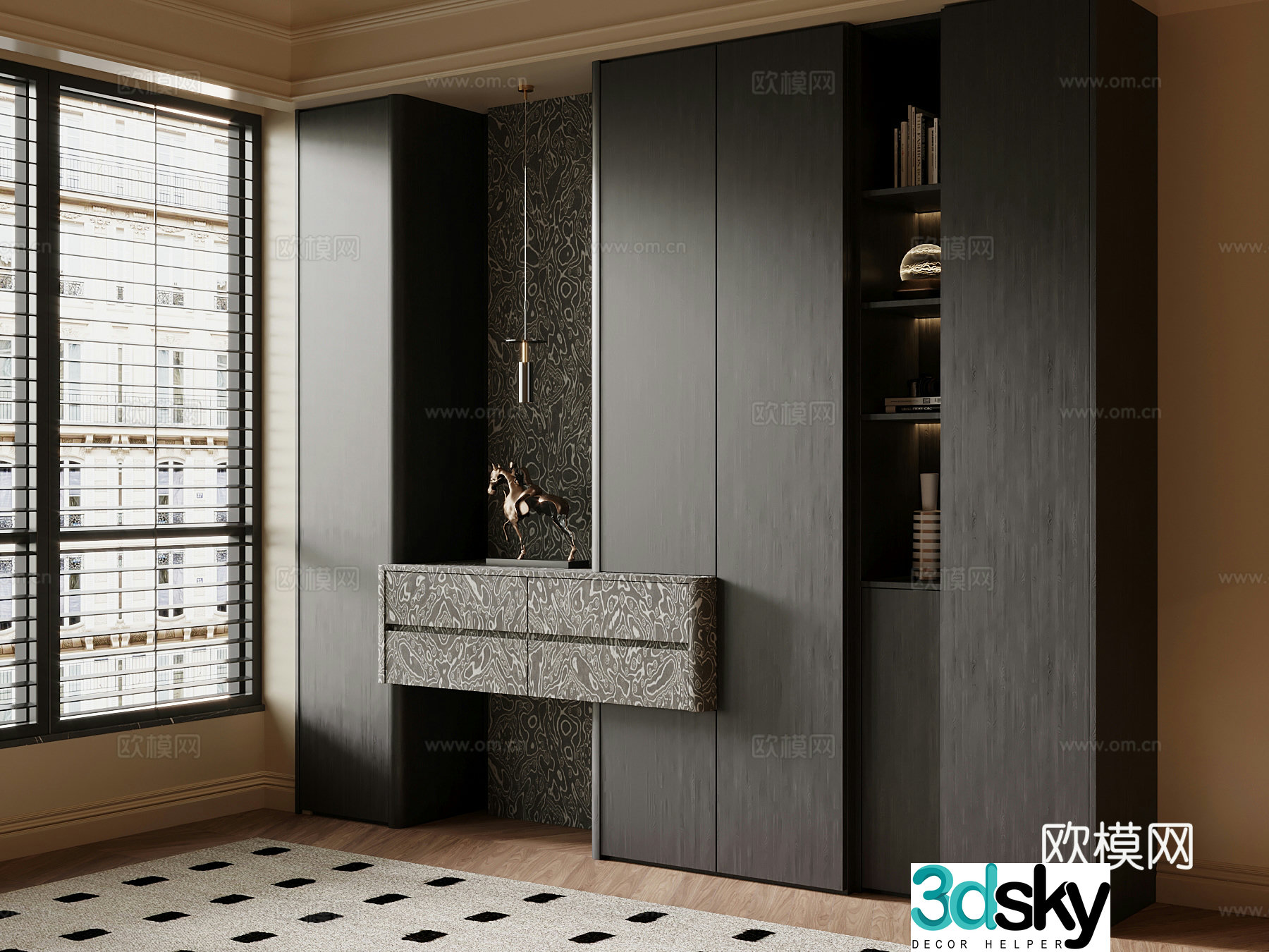 French entrance cabinet 3D model