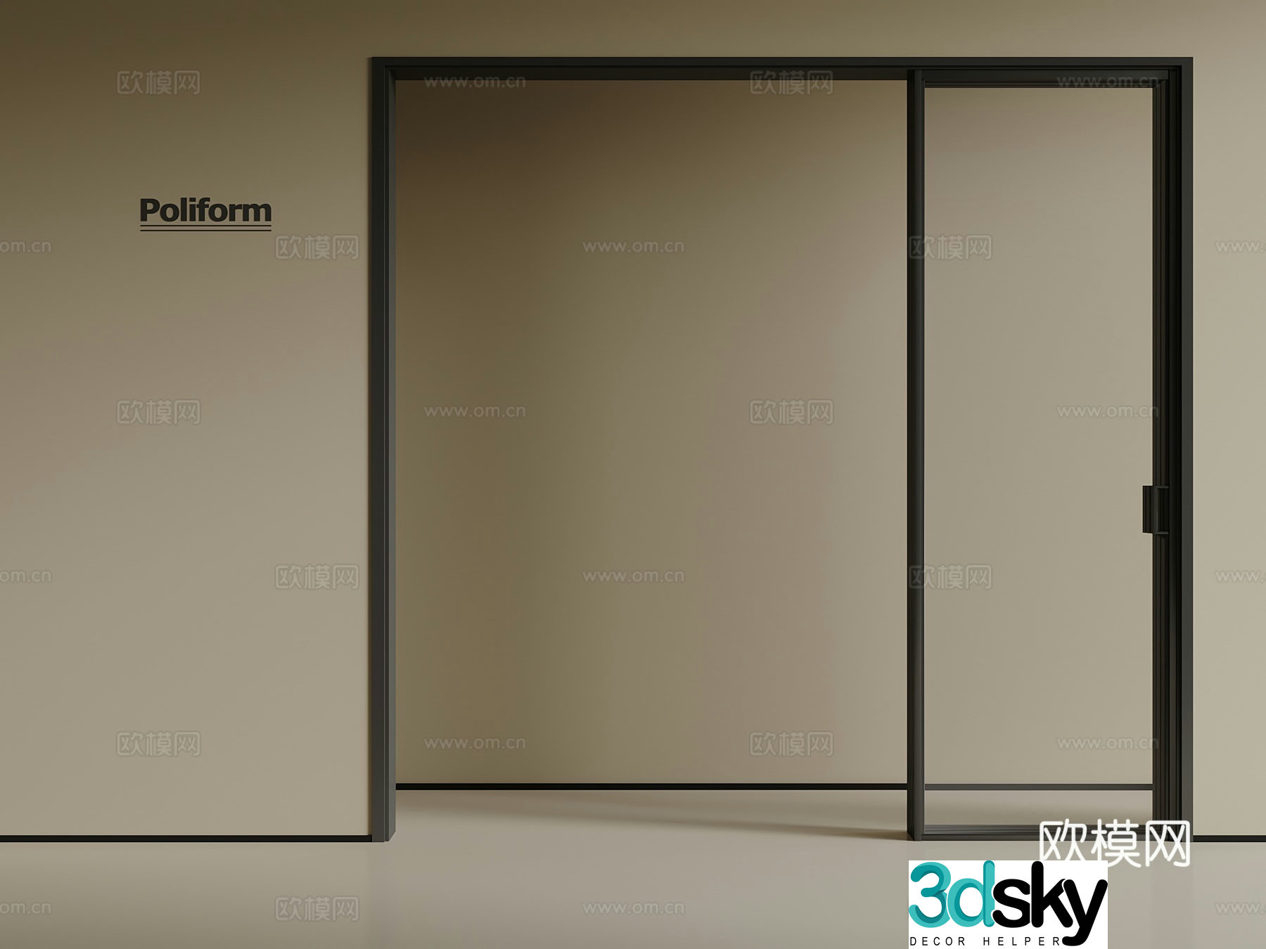 Modern sliding doors Linked sliding doors Sliding doors 3D model