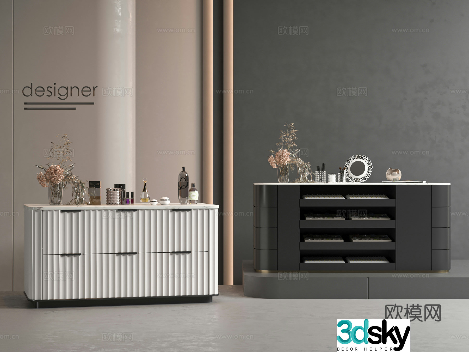 Modern jewelry cabinet 3d model