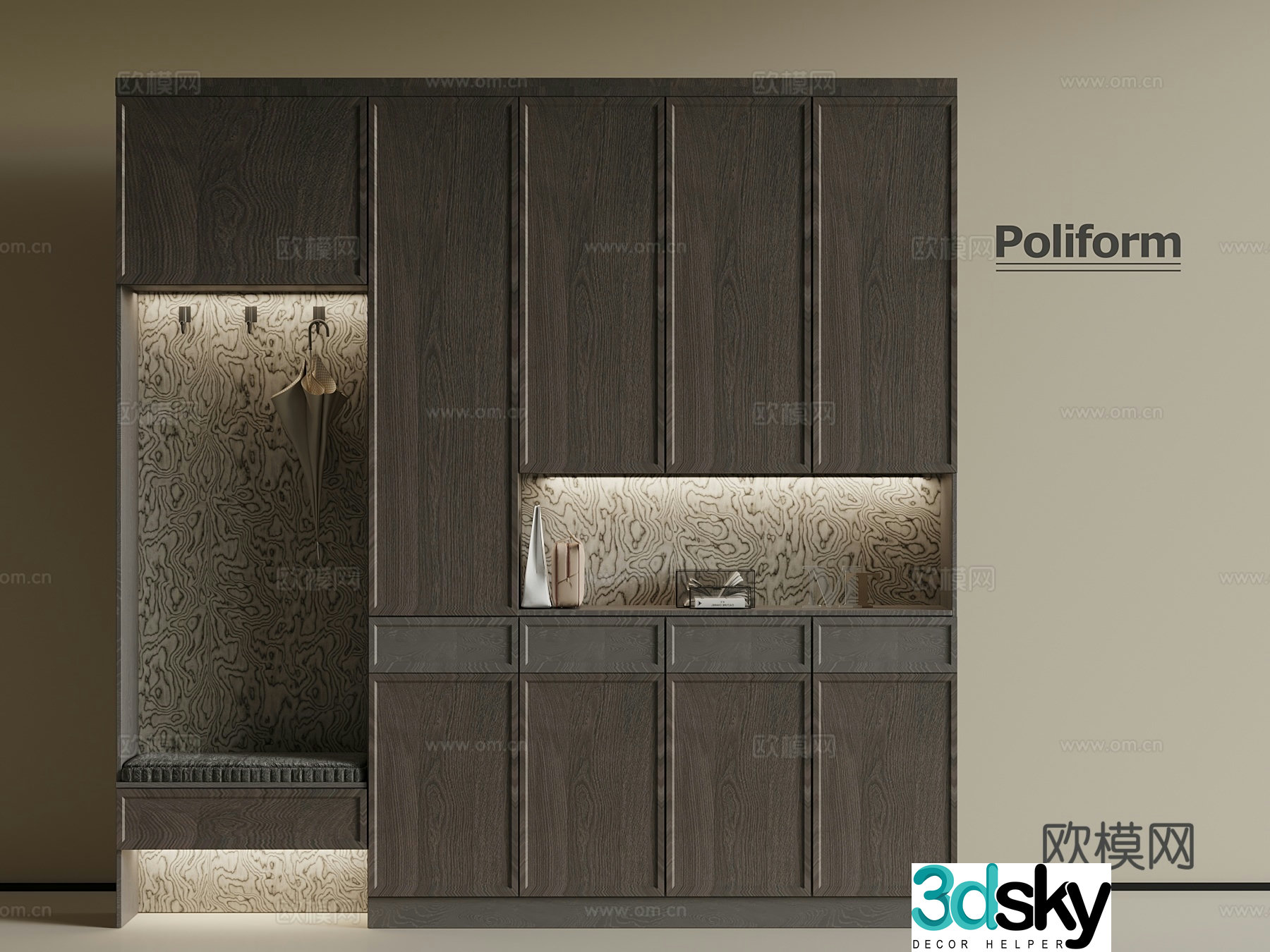 Italian shoe cabinet medieval style shoe cabinet 3d model