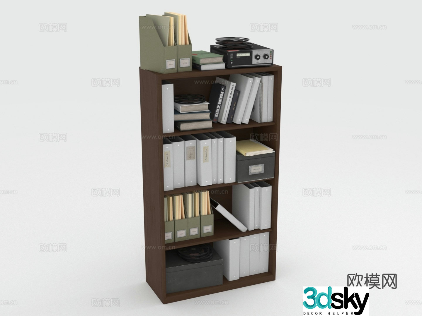 Bookshelf Storage Shelf File Shelf 3D Model