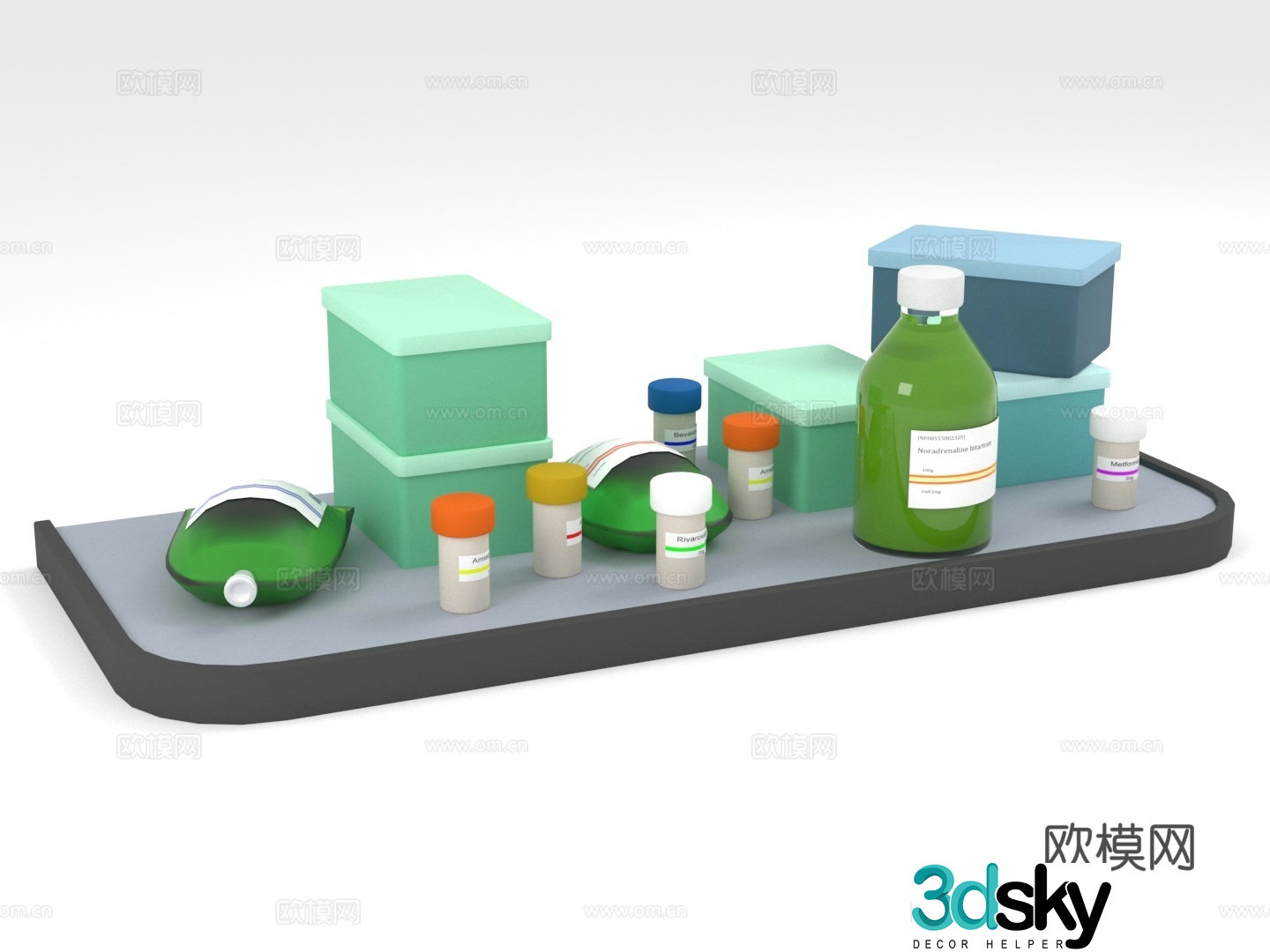 Storage rack display rack tray display table 3D model
