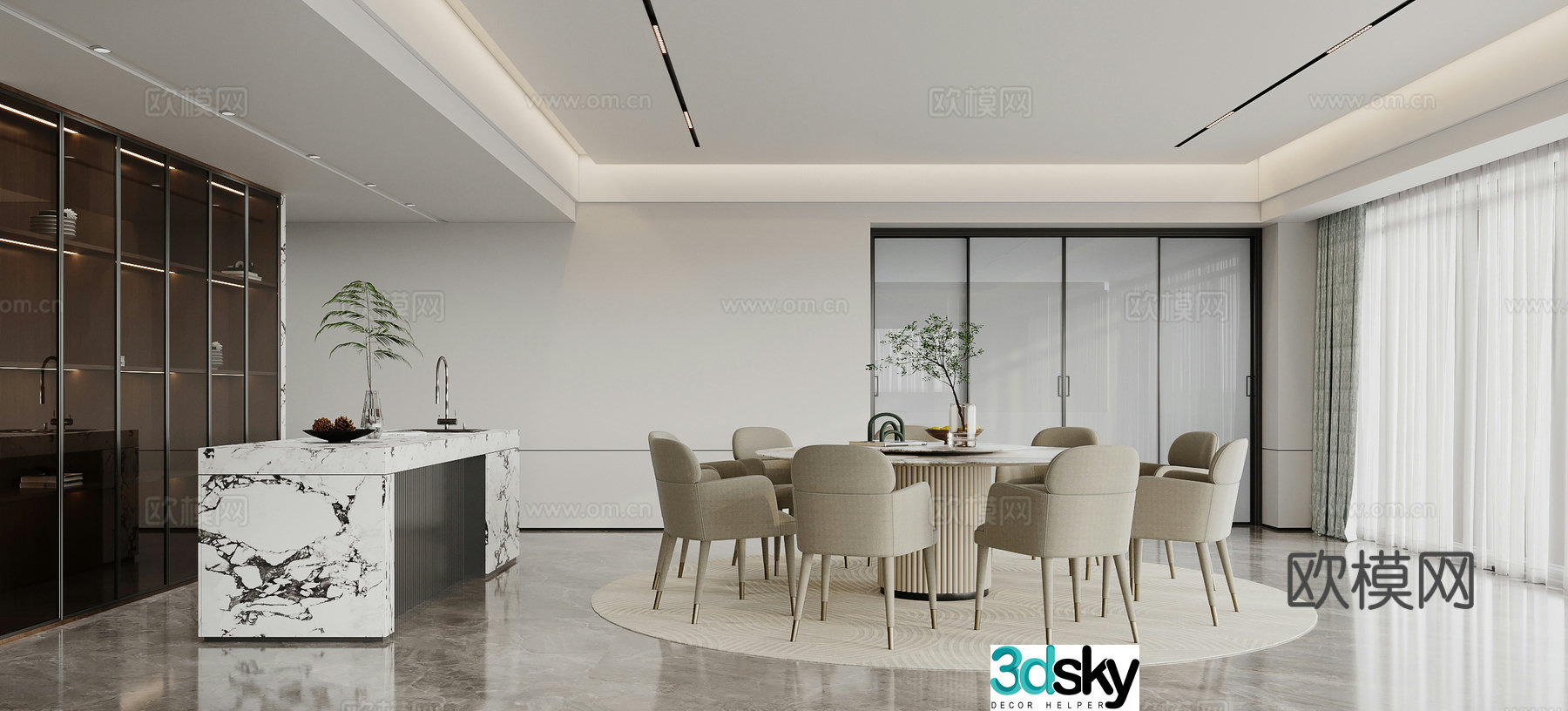 Modern Italian restaurant 3d model