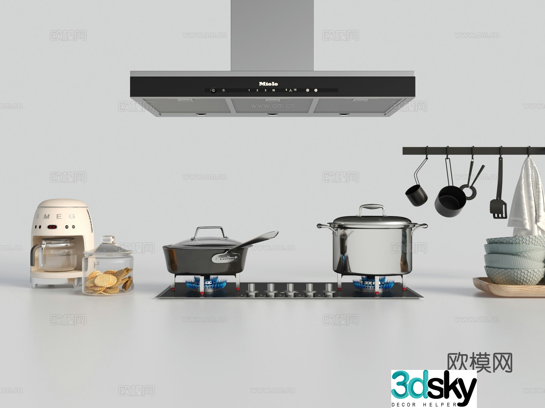 Modern kitchen supplies 3d model