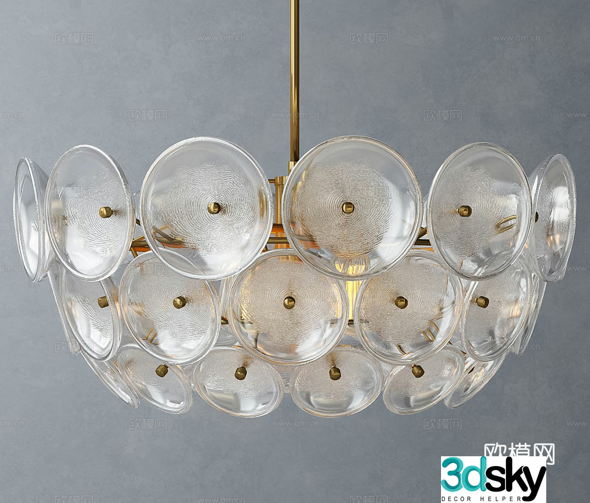 Modern Chandelier Glass Chandelier Multi-head Chandelier 3D Model