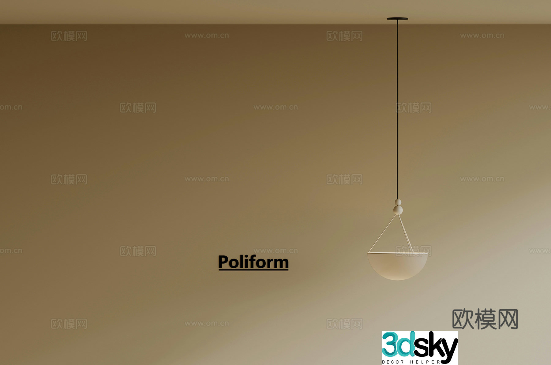 Modern Cream Style Chandelier 3d Model