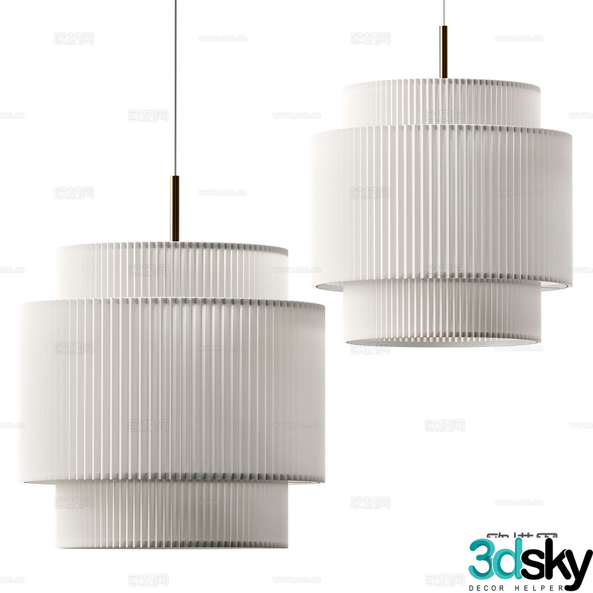 New Chinese style wasabi decorative chandelier 3D model