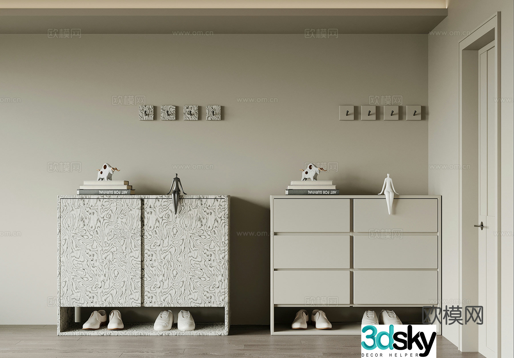 Modern Italian shoe cabinet 3d model