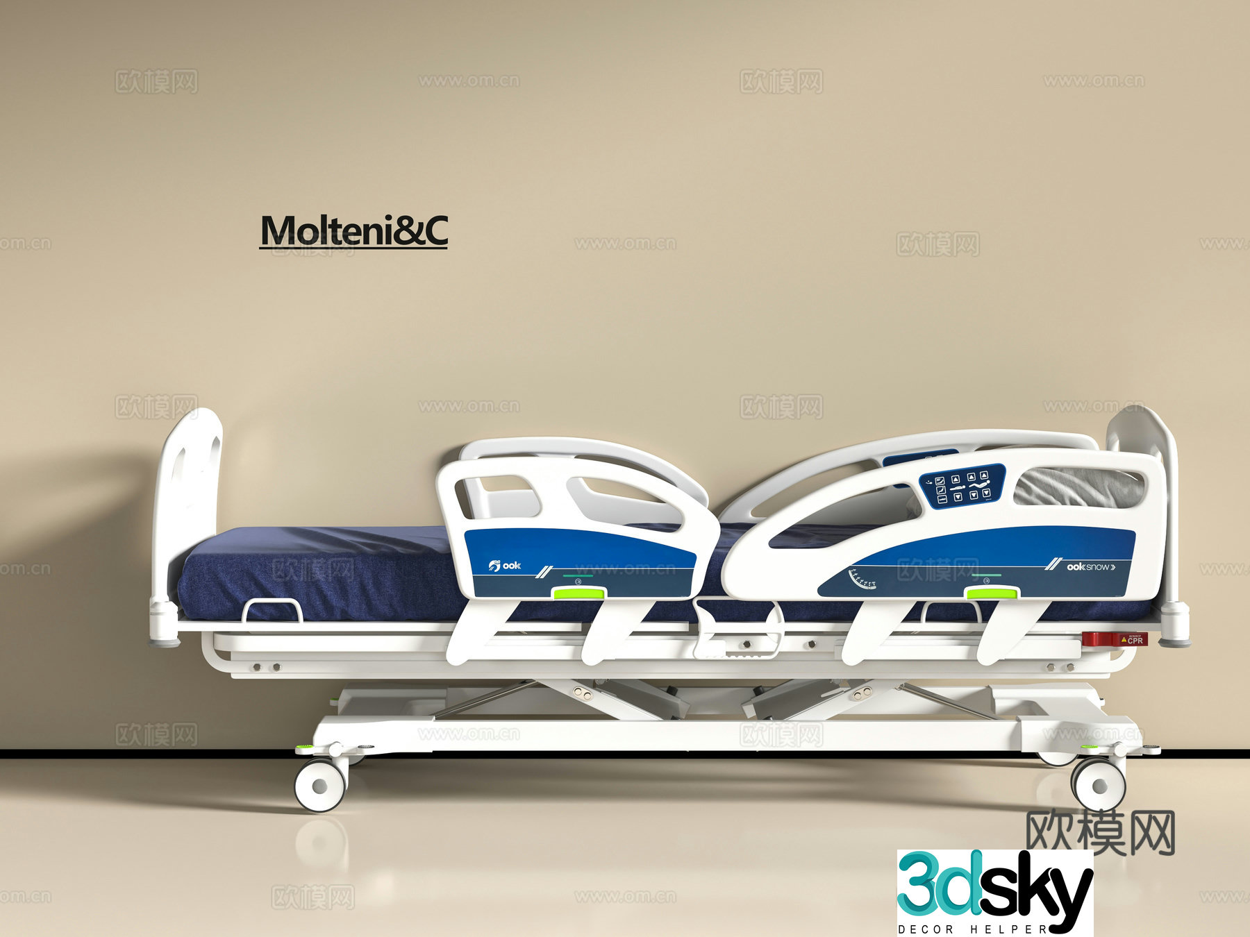 Modern medical bed 3d model