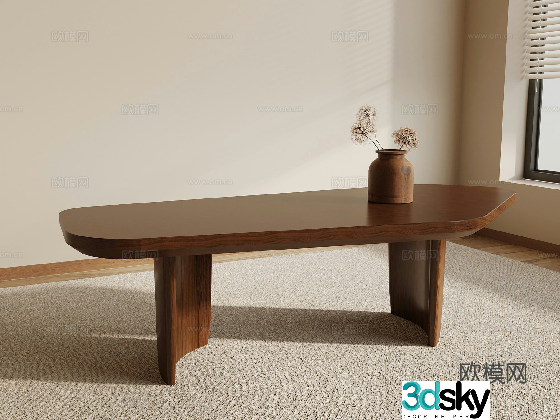 Middle-aged bench stool new Chinese bench solid wood bench special-shaped bench 3D model