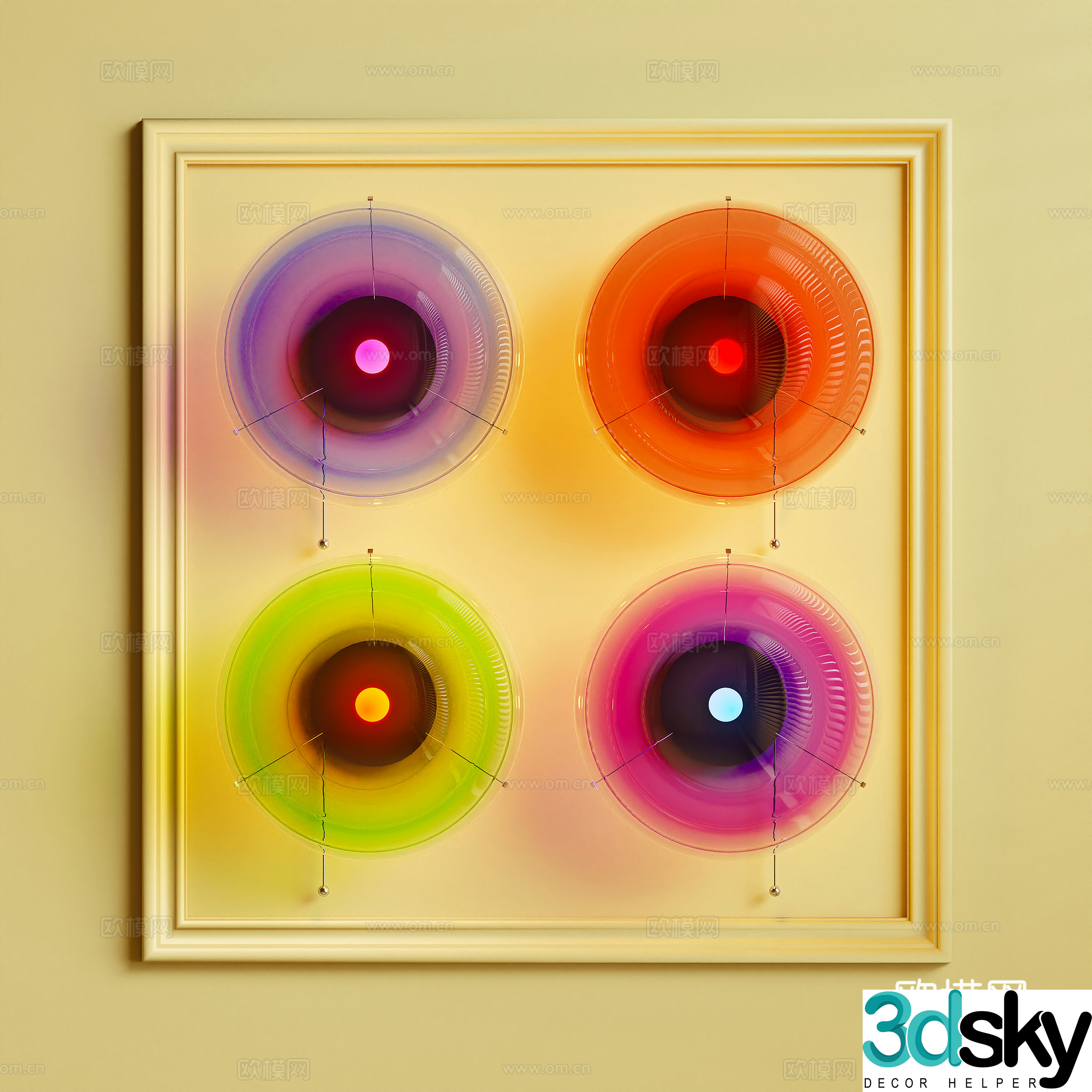 Wall lamp Memphis dopamine decorative lamp 3d model