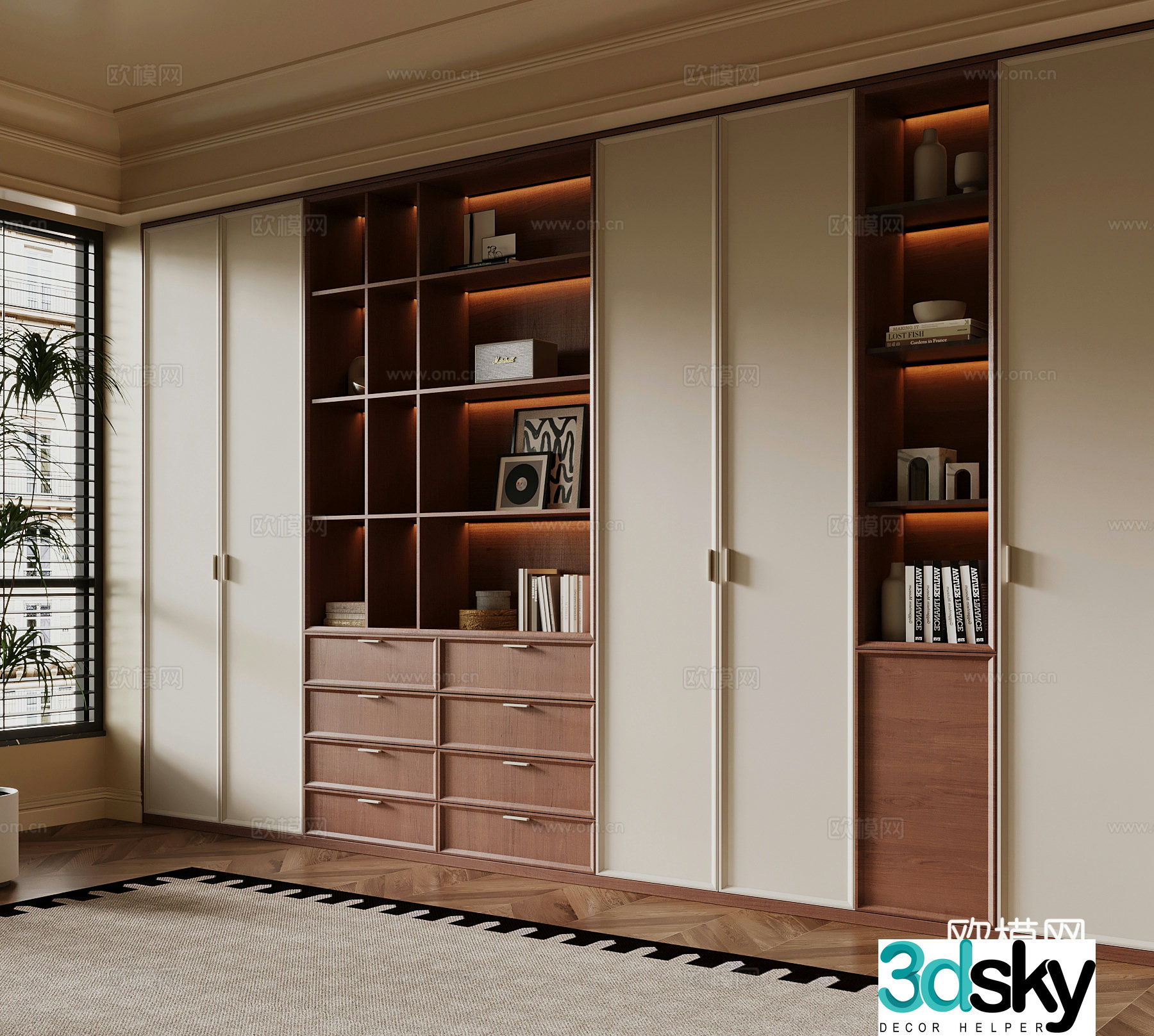 Middle-aged wind wardrobe 3d model