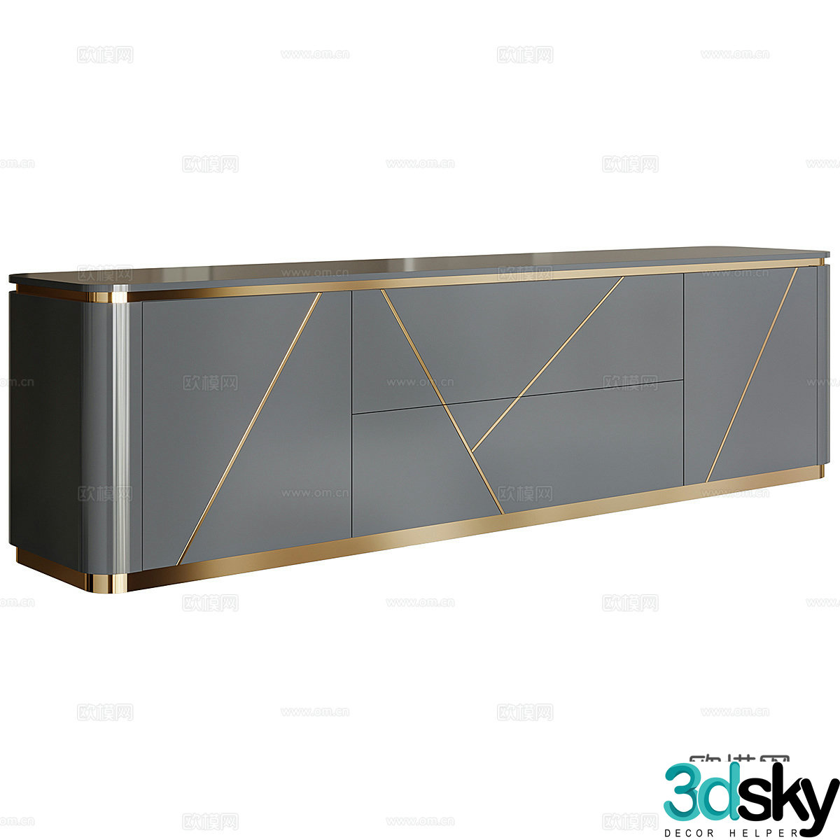 Modern Italian light luxury TV cabinet 3D model