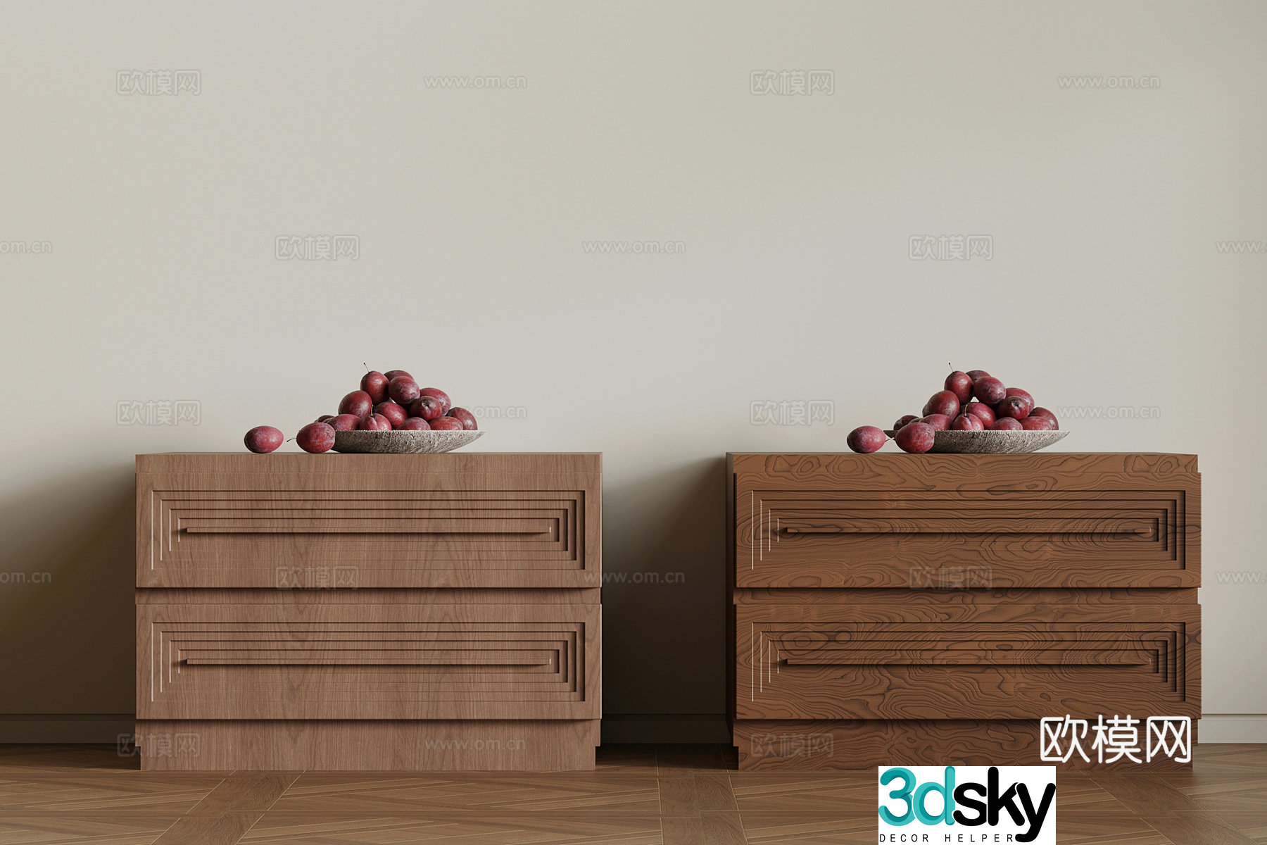 Modern medieval style bedside table 3D model
