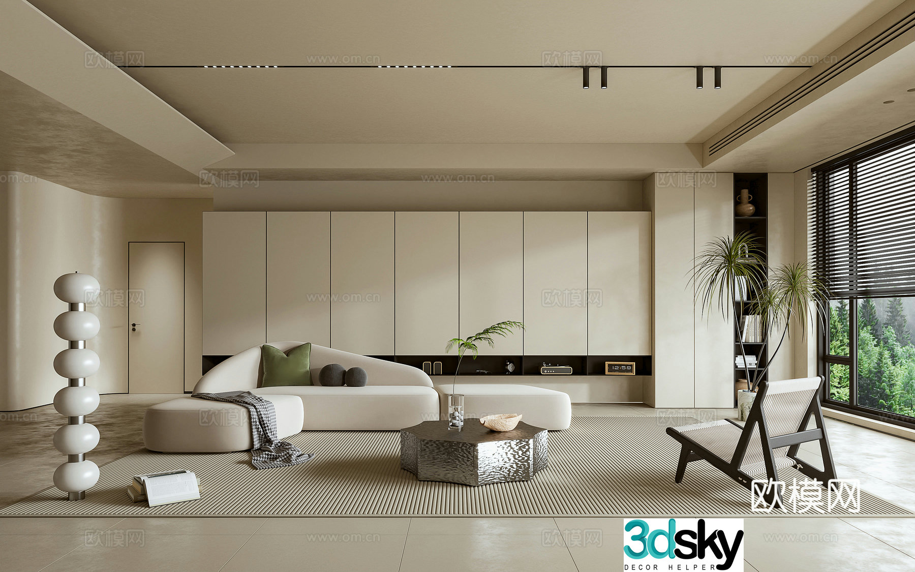 Living room sofa coffee table leisure chair 3d model