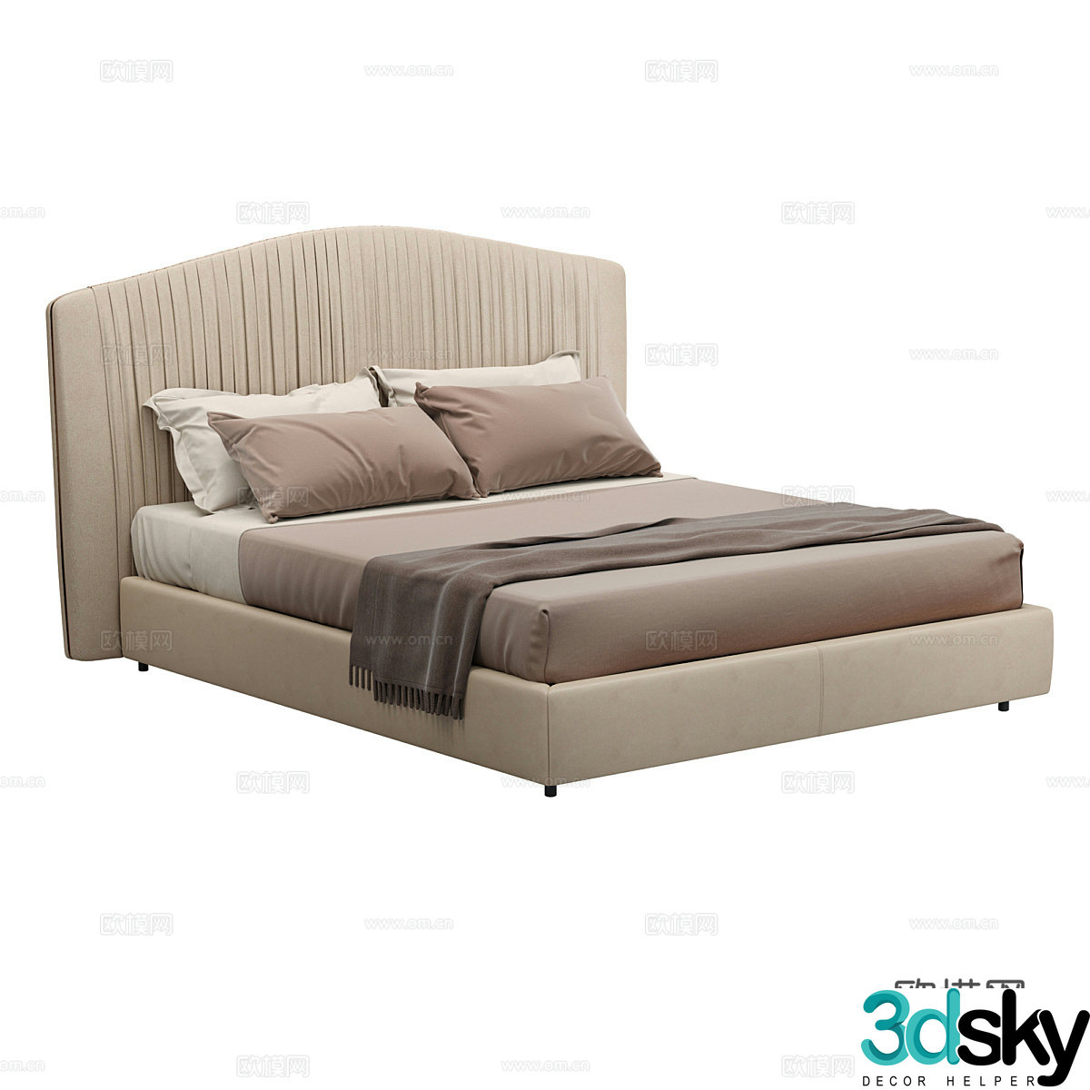 Double bed 3d model