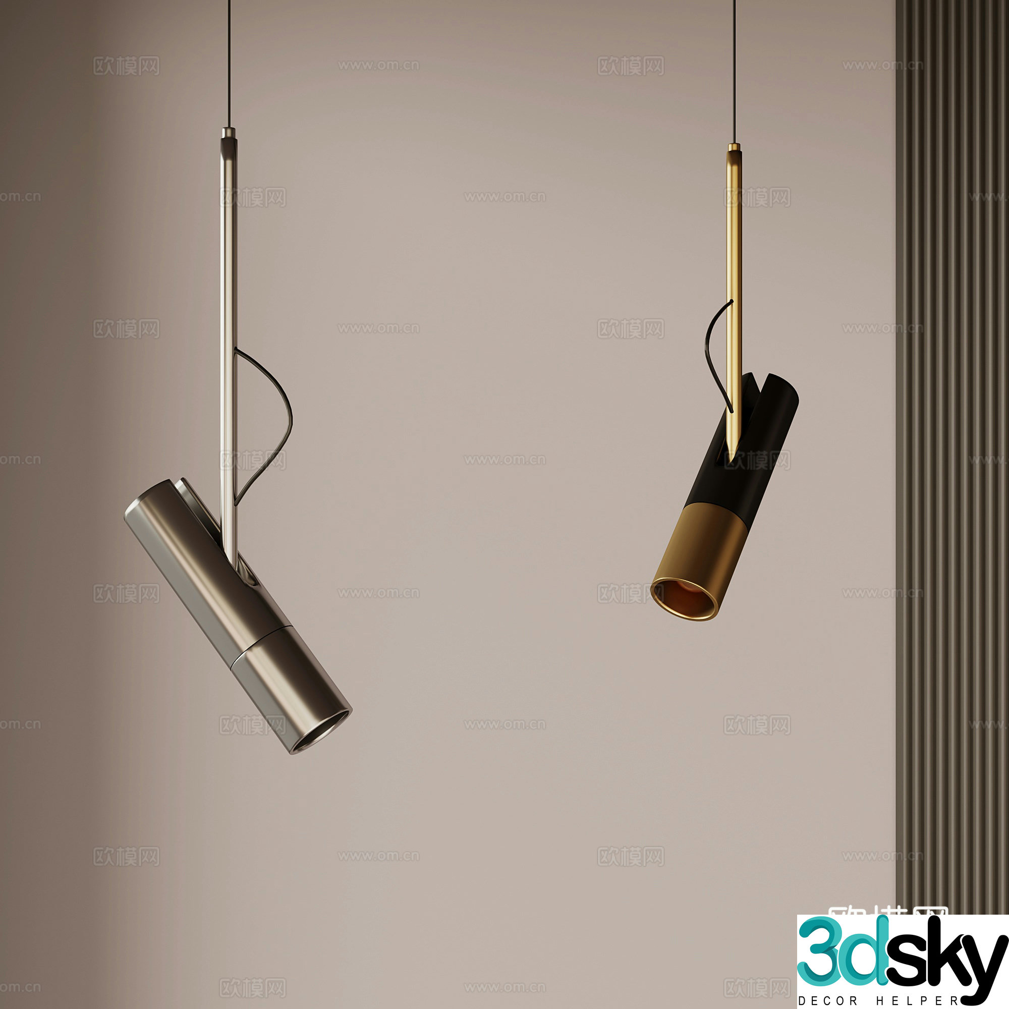 Modern Chandelier Bedside Chandelier Downlight 3D Model