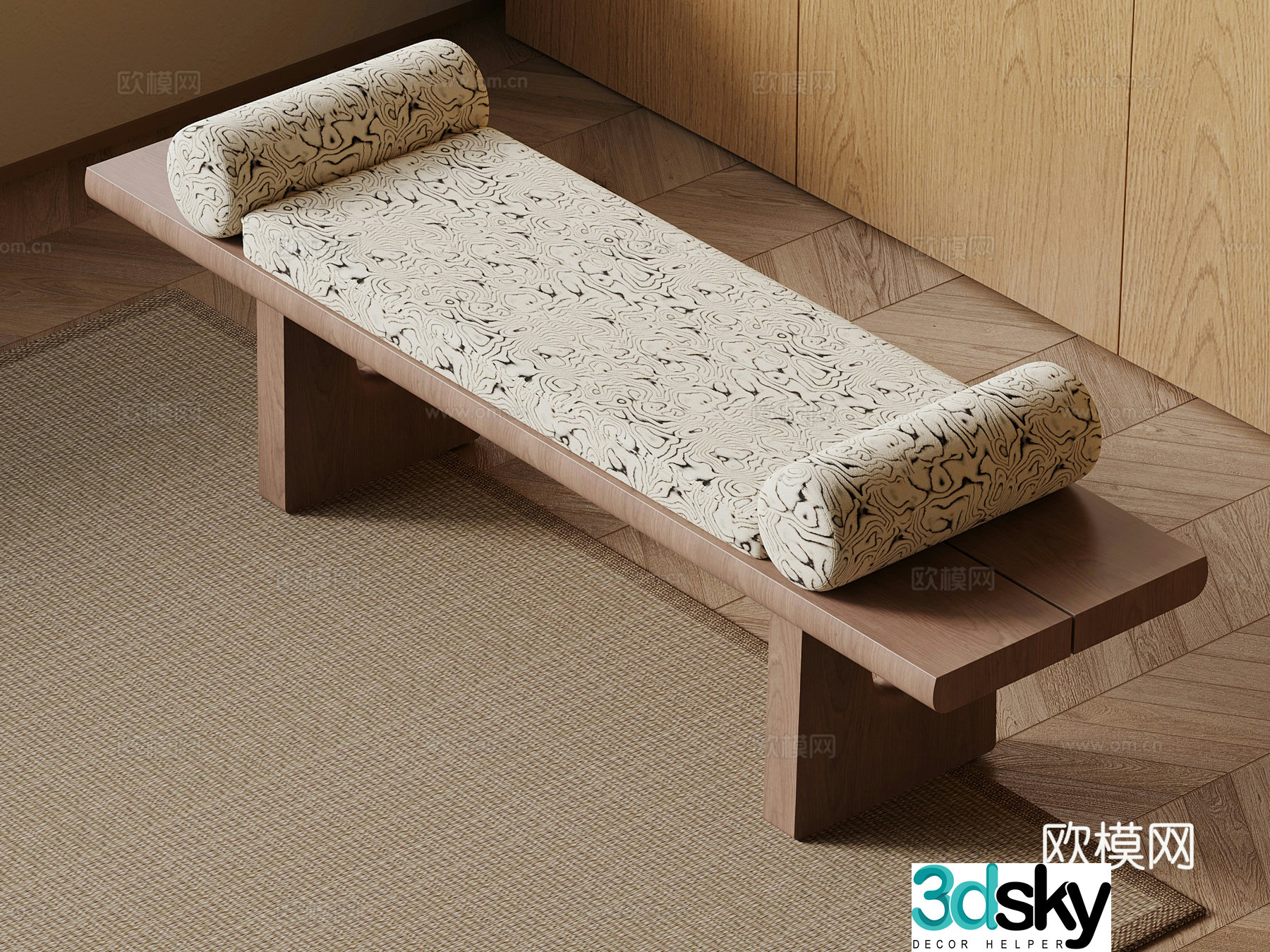 Middle-aged shoe changing stool 3D model