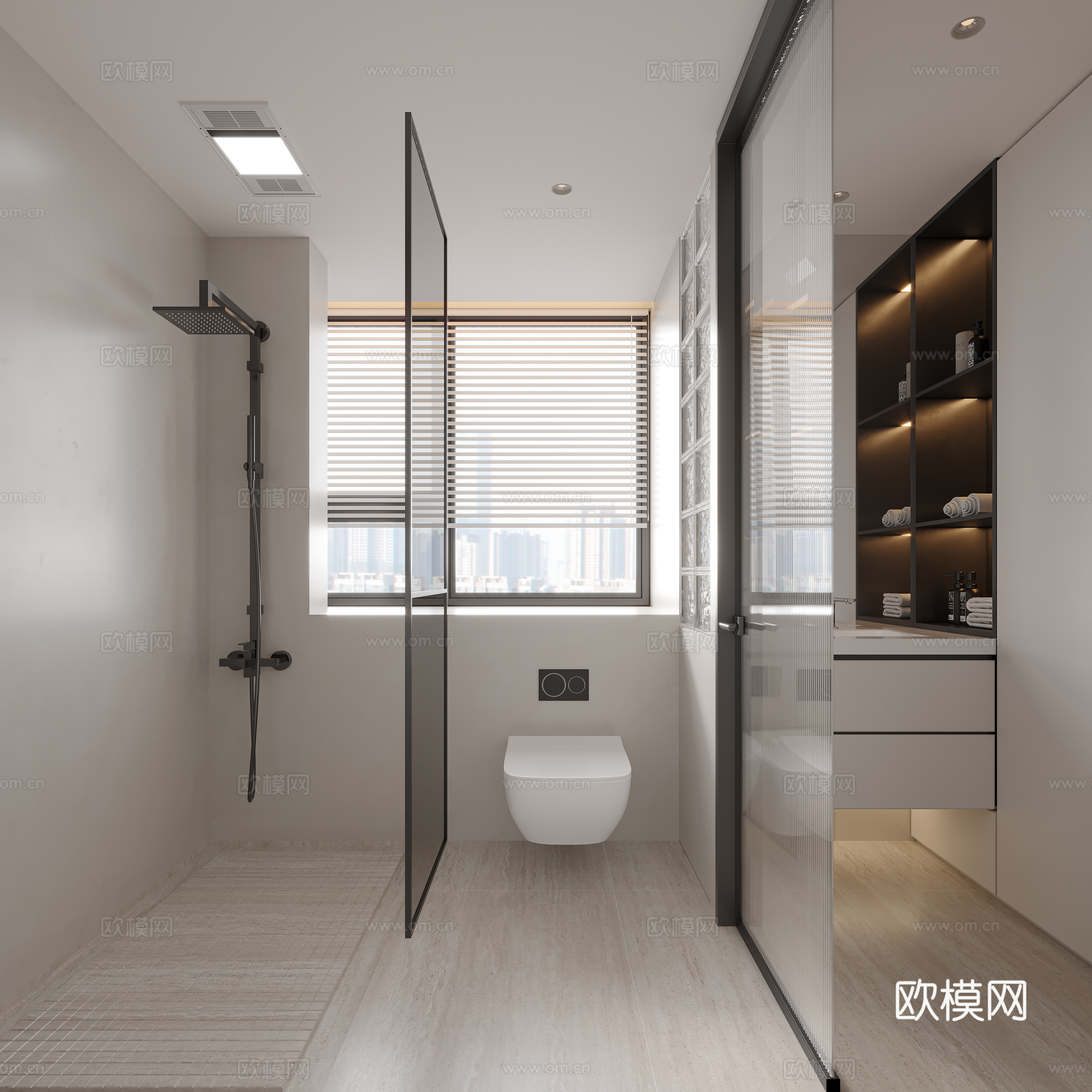 Italian minimalist bathroom 3D model
