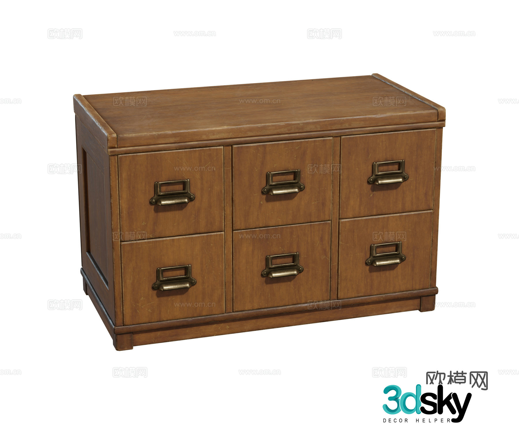 Chinese style New Chinese style Retro wood Chinese style New Chinese style Replica drawer Wooden cabinet Solid wood furniture combination 3D model
