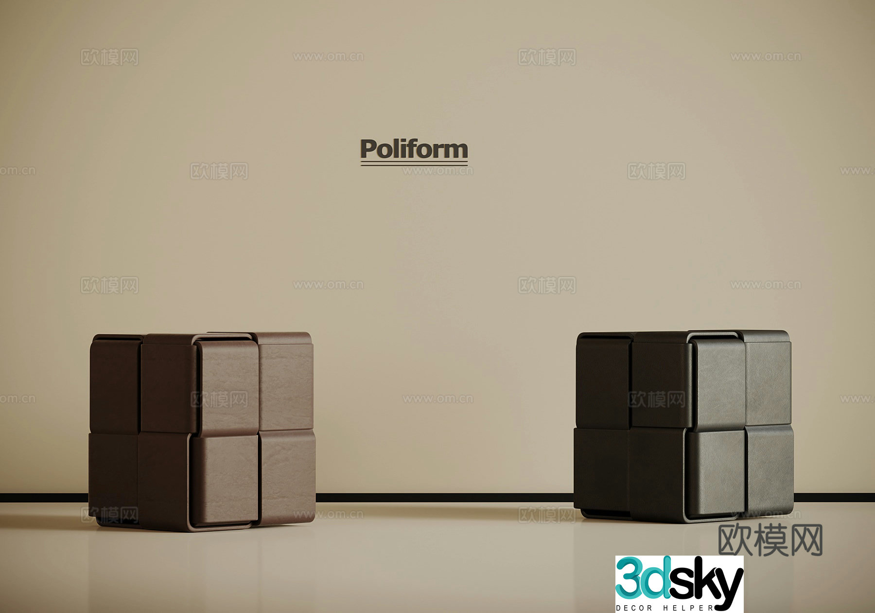 Modern Italian stool shoe changing stool dressing stool 3d model