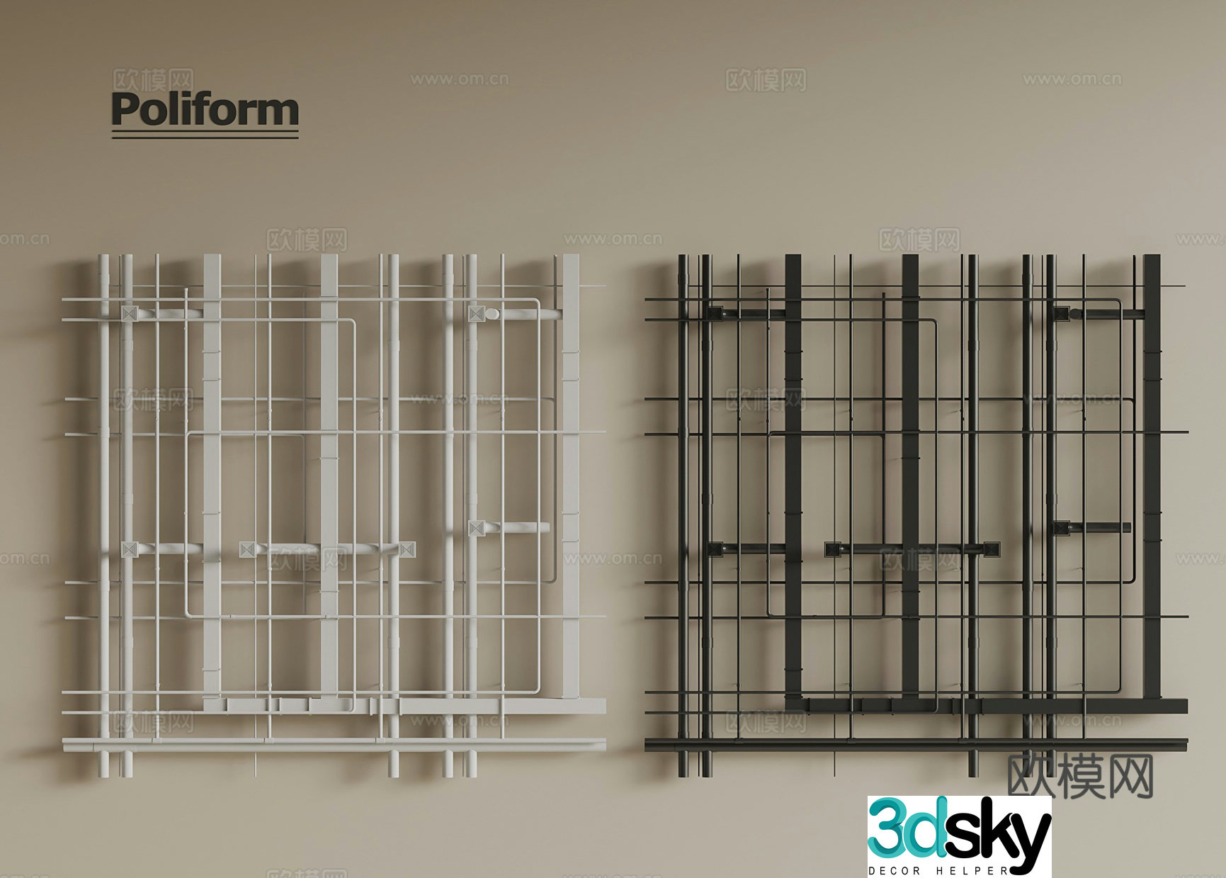 Industrial pipeline ceiling 3D model