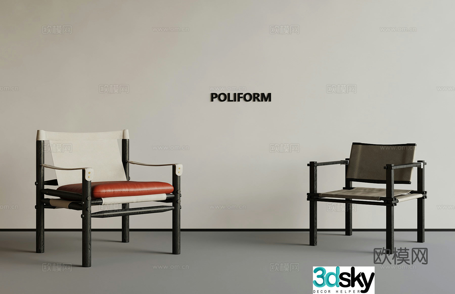 Medium style leisure chair single chair 3d model