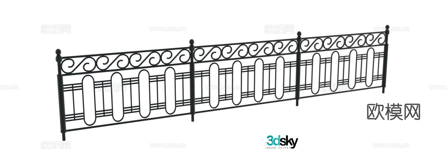 Guardrail Metal Guardrail Iron Guardrail Fence Iron Fence Railing Iron Railing Iron Railing 3D Model