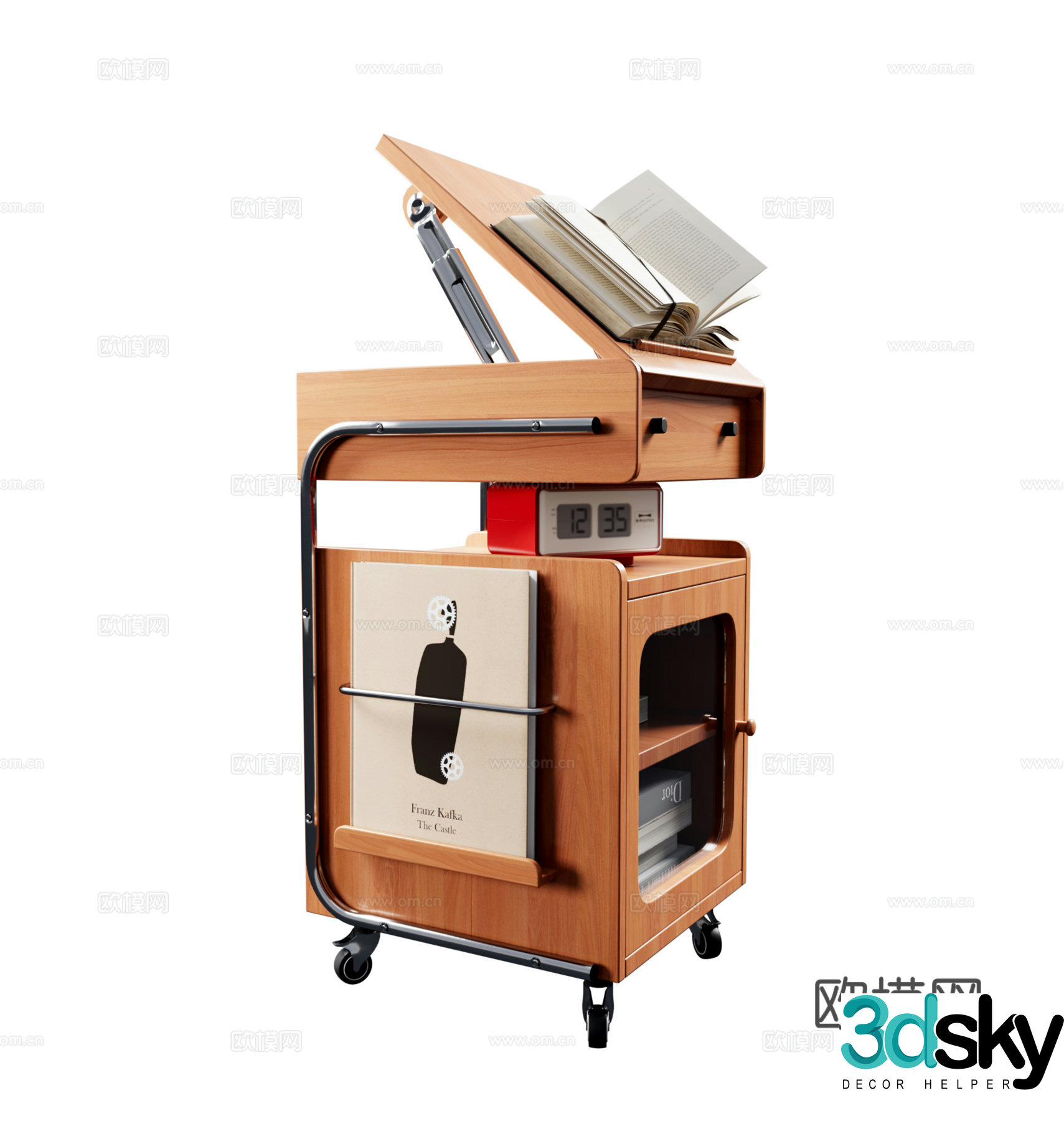 Log reading side cabinet 3d model