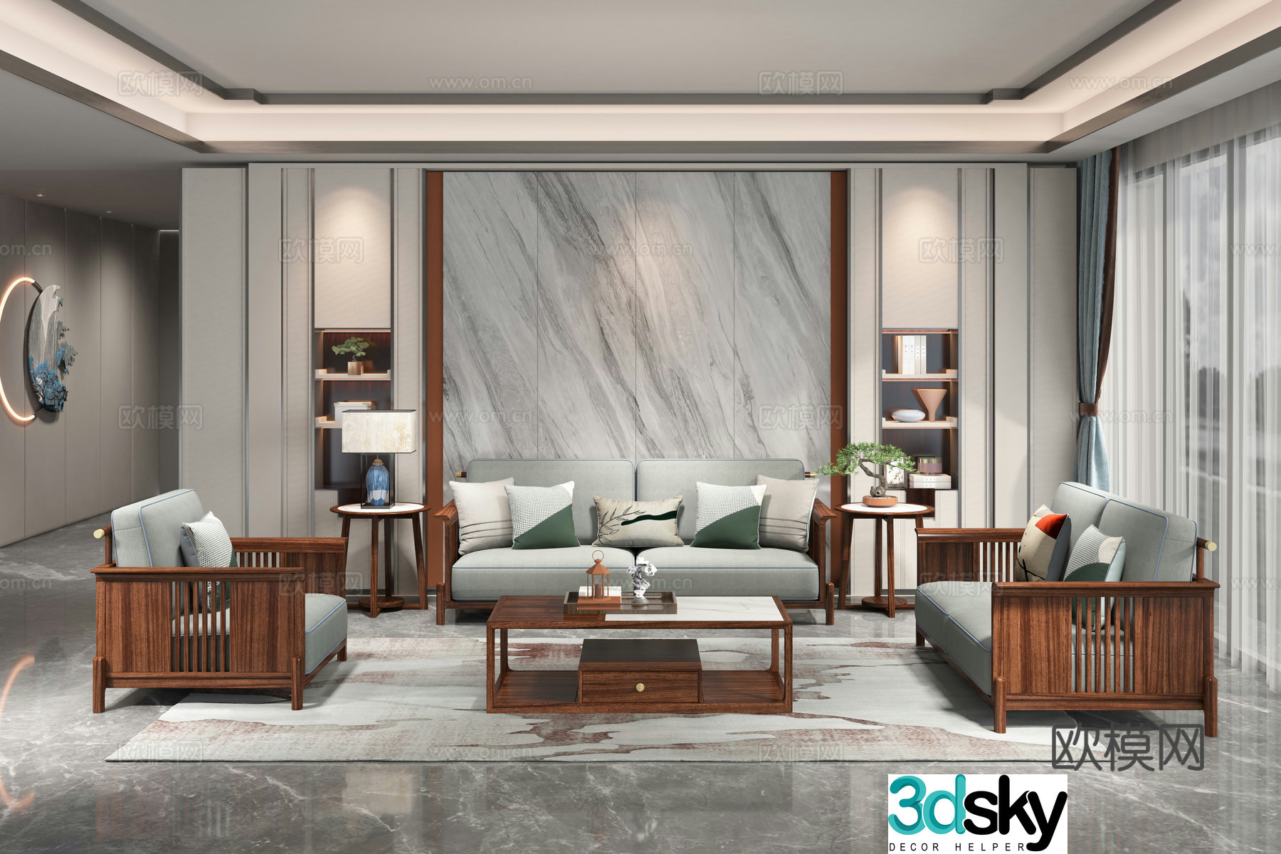 New Chinese living room 3D model