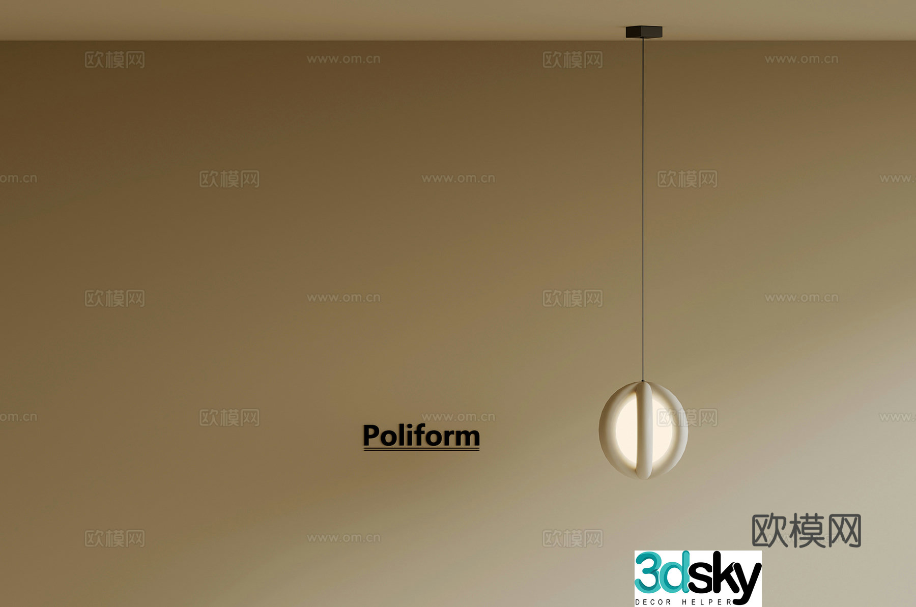 Modern Cream Style Chandelier 3d Model