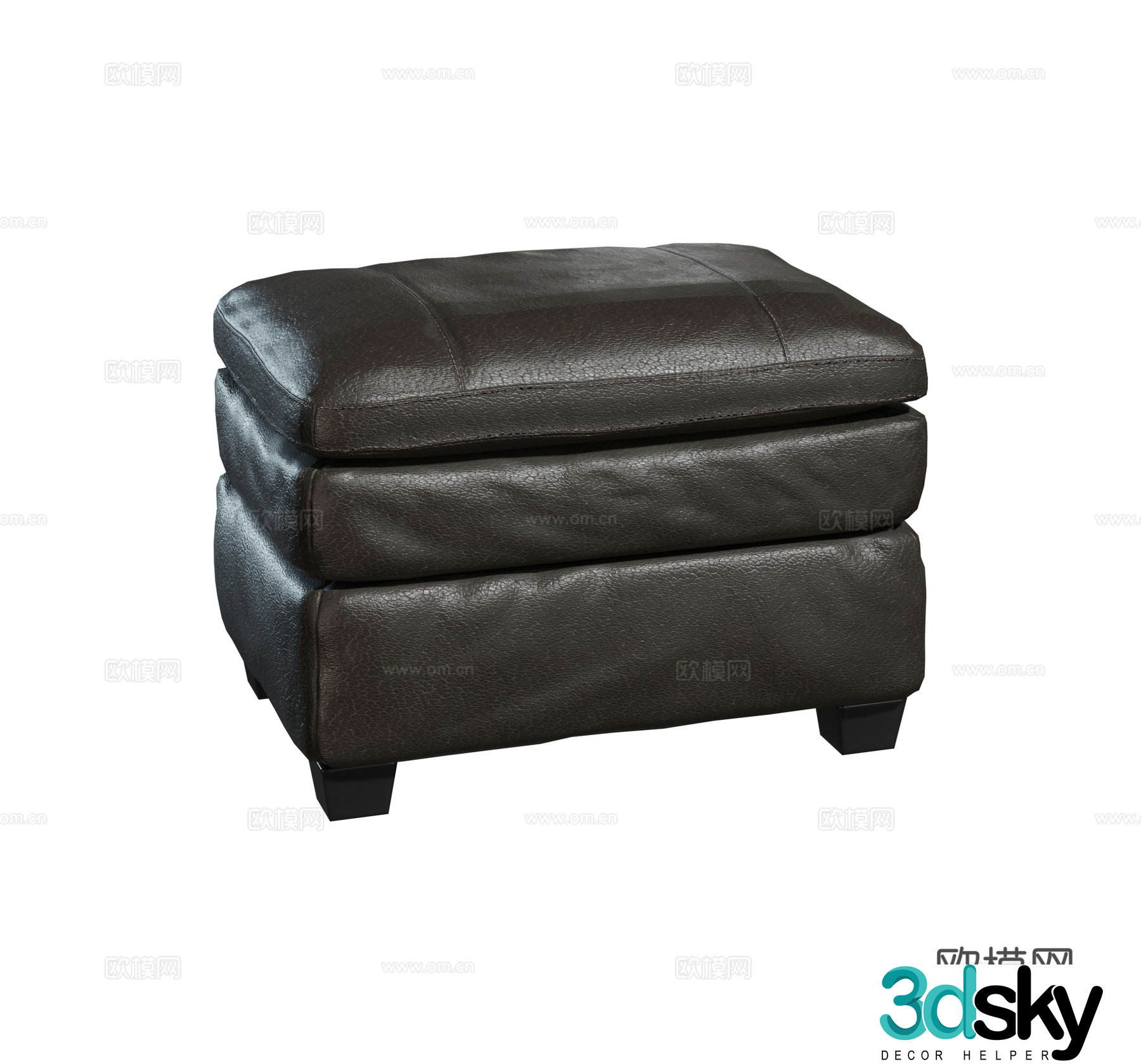 Retro indoor pouf leisure chair sofa pedal combination 3D model
